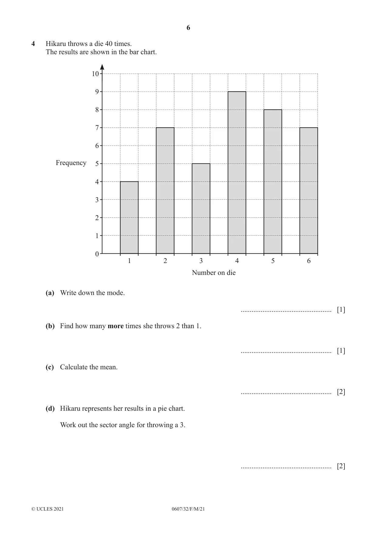 Cambridge IGCSE Mathematics - International 0607 2021 Feb/March Paper 3 · Variant 2 question paper, page 6 of 16