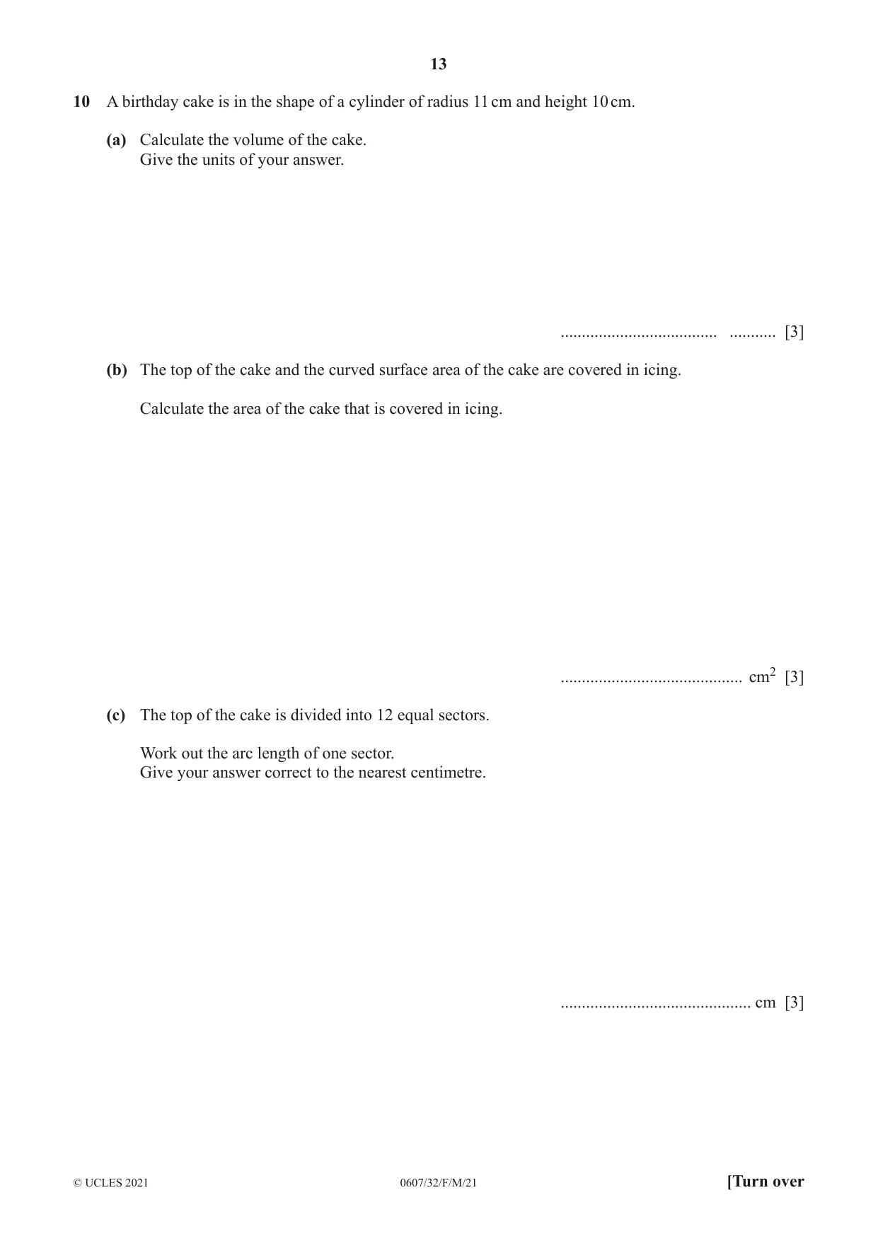 Cambridge IGCSE Mathematics - International 0607 2021 Feb/March Paper 3 · Variant 2 question paper, page 13 of 16