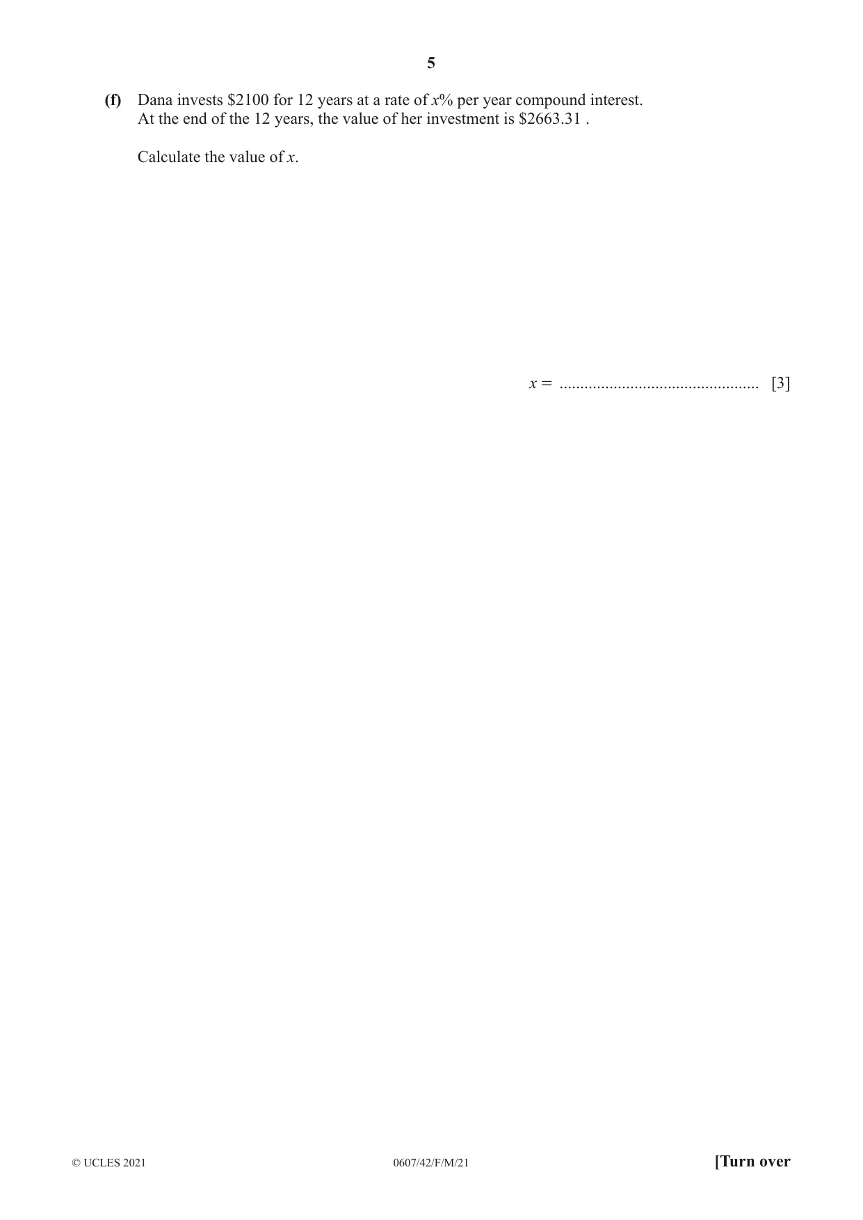 Cambridge IGCSE Mathematics - International 0607 2021 Feb/March Paper 4 · Variant 2 question paper, page 5 of 20