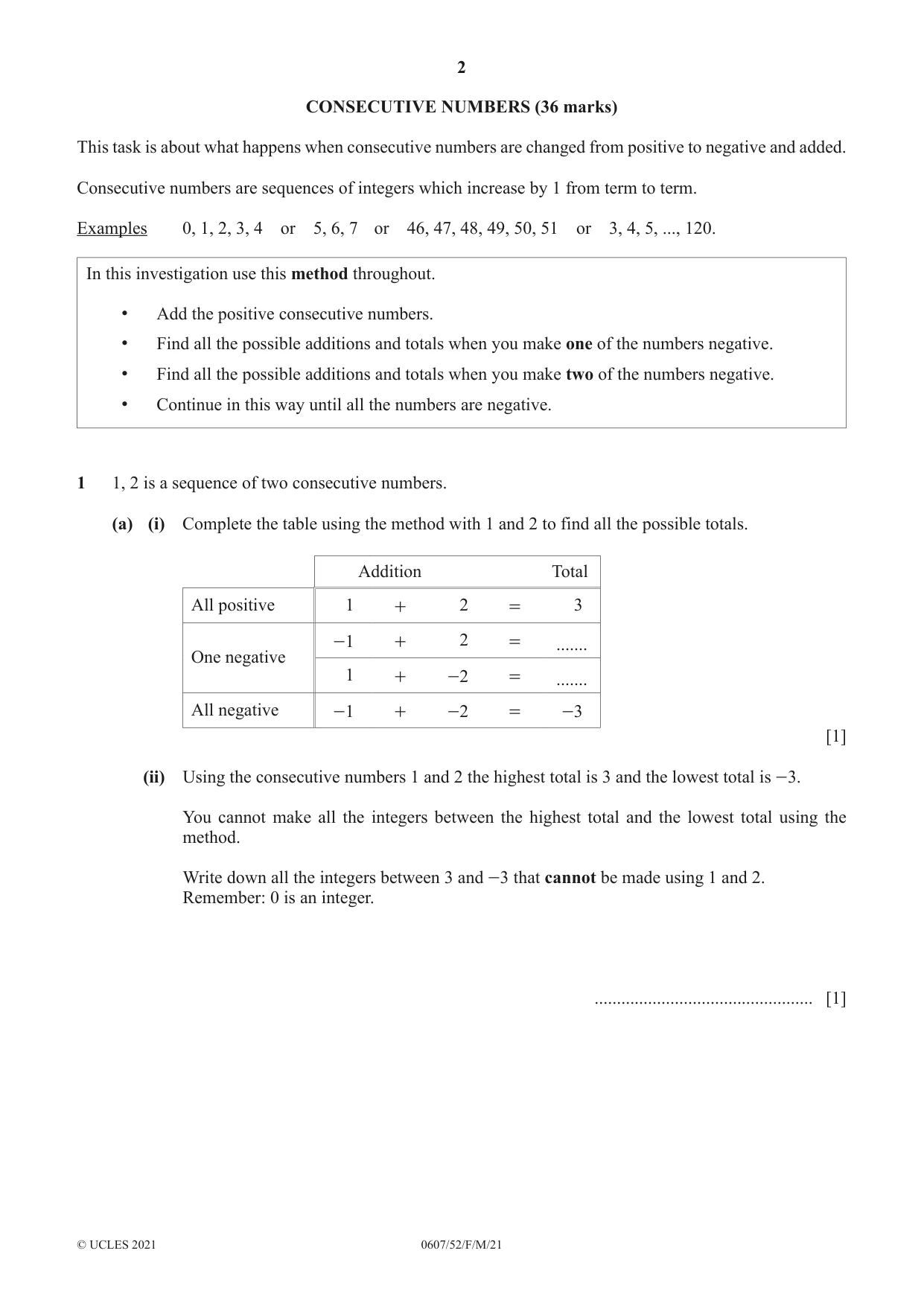 Cambridge IGCSE Mathematics - International 0607 2021 Feb/March Paper 5 · Variant 2 question paper, page 2 of 12