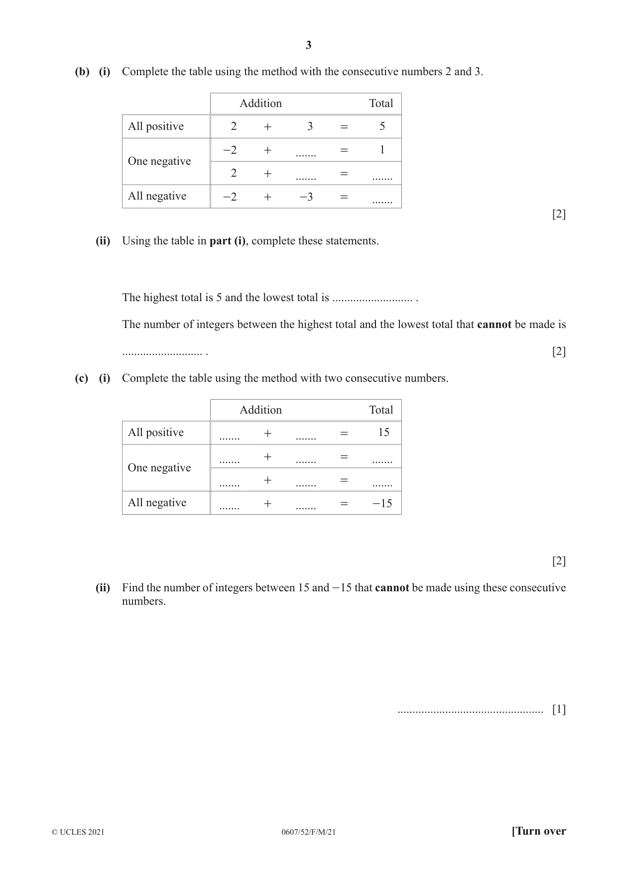 Cambridge IGCSE Mathematics - International 0607 2021 Feb/March Paper 5 · Variant 2 question paper, page 3 of 12