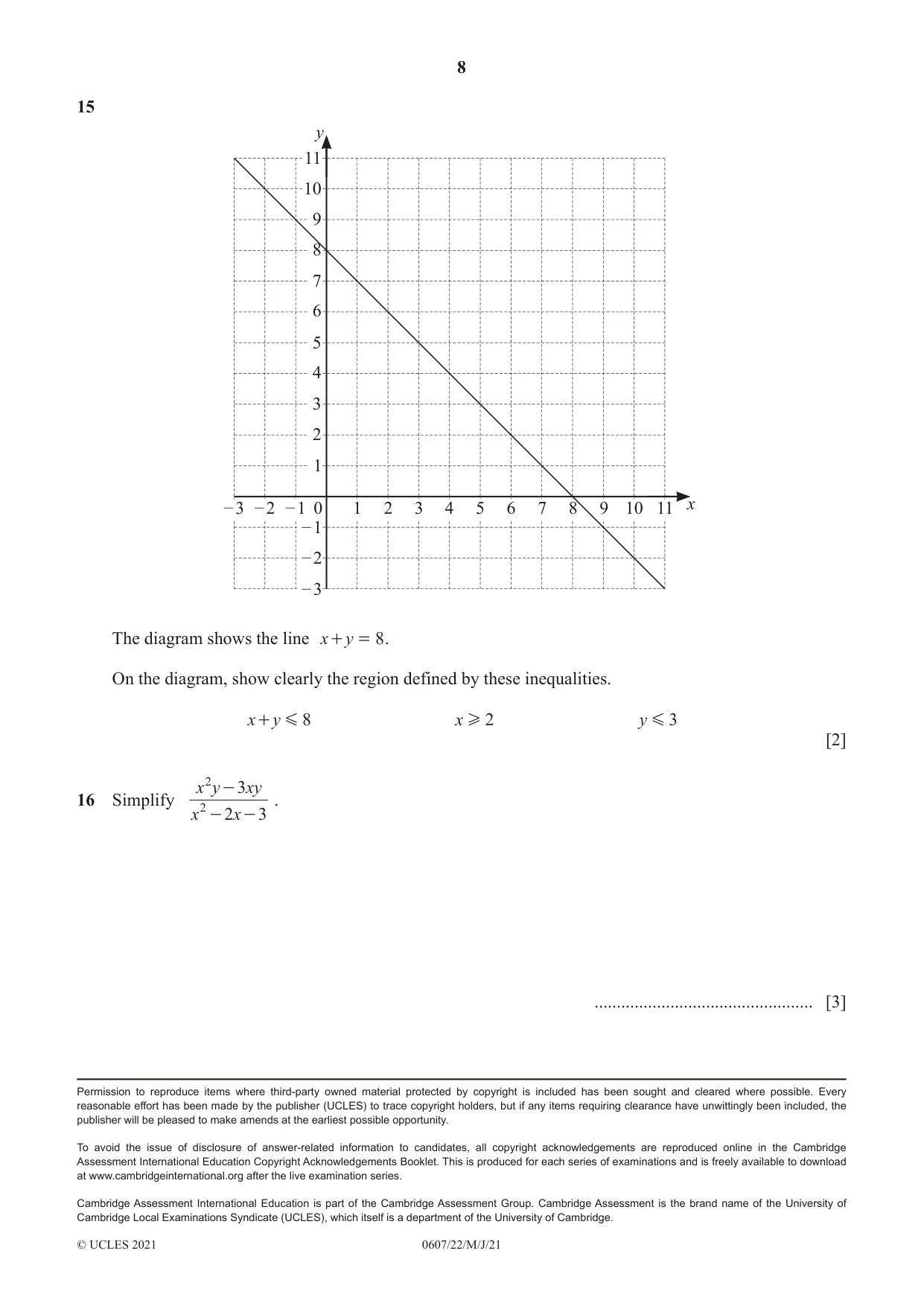 Cambridge IGCSE Mathematics - International 0607 2021 May/June Paper 2 · Variant 2 question paper, page 8 of 8