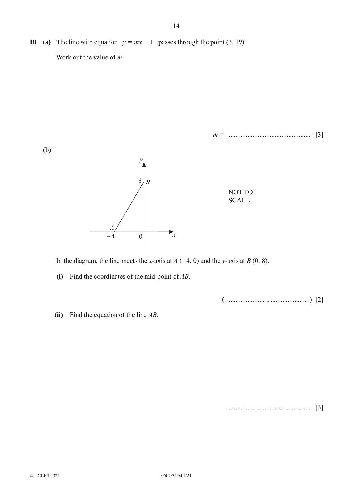 Cambridge IGCSE Mathematics - International 0607 2021 May/June Paper 3 · Variant 1 question paper, page 14 of 16