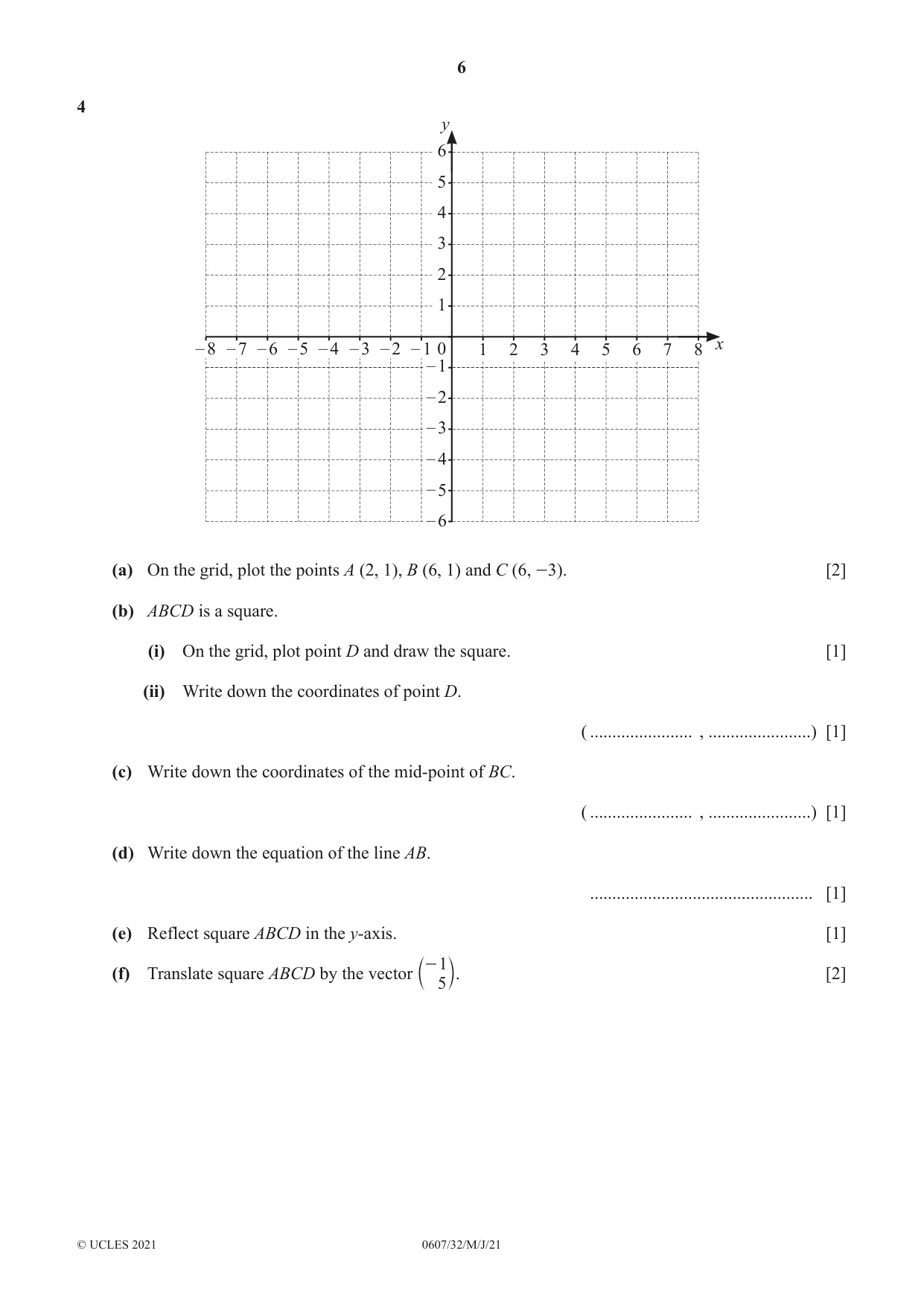 Cambridge IGCSE Mathematics - International 0607 2021 May/June Paper 3 · Variant 2 question paper, page 6 of 16