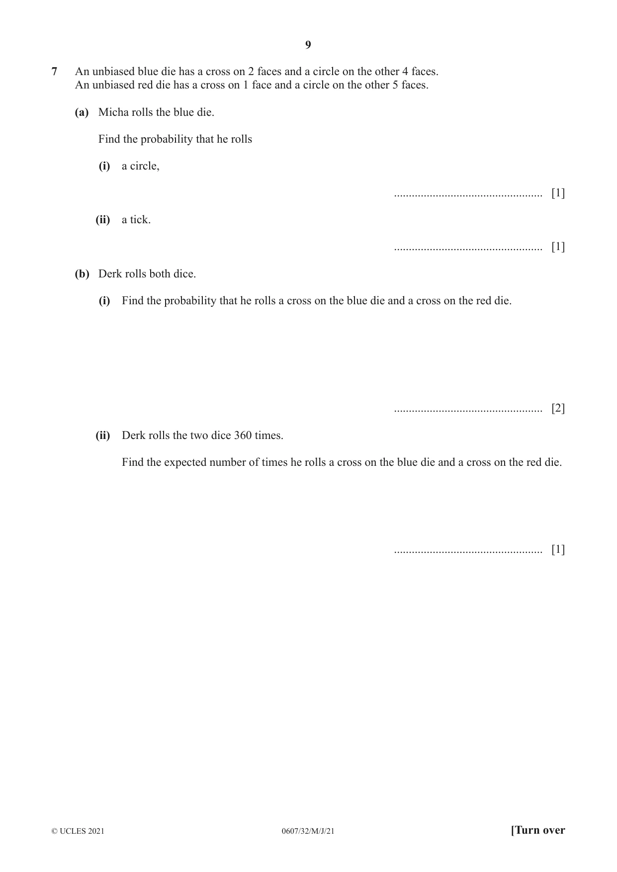Cambridge IGCSE Mathematics - International 0607 2021 May/June Paper 3 · Variant 2 question paper, page 9 of 16