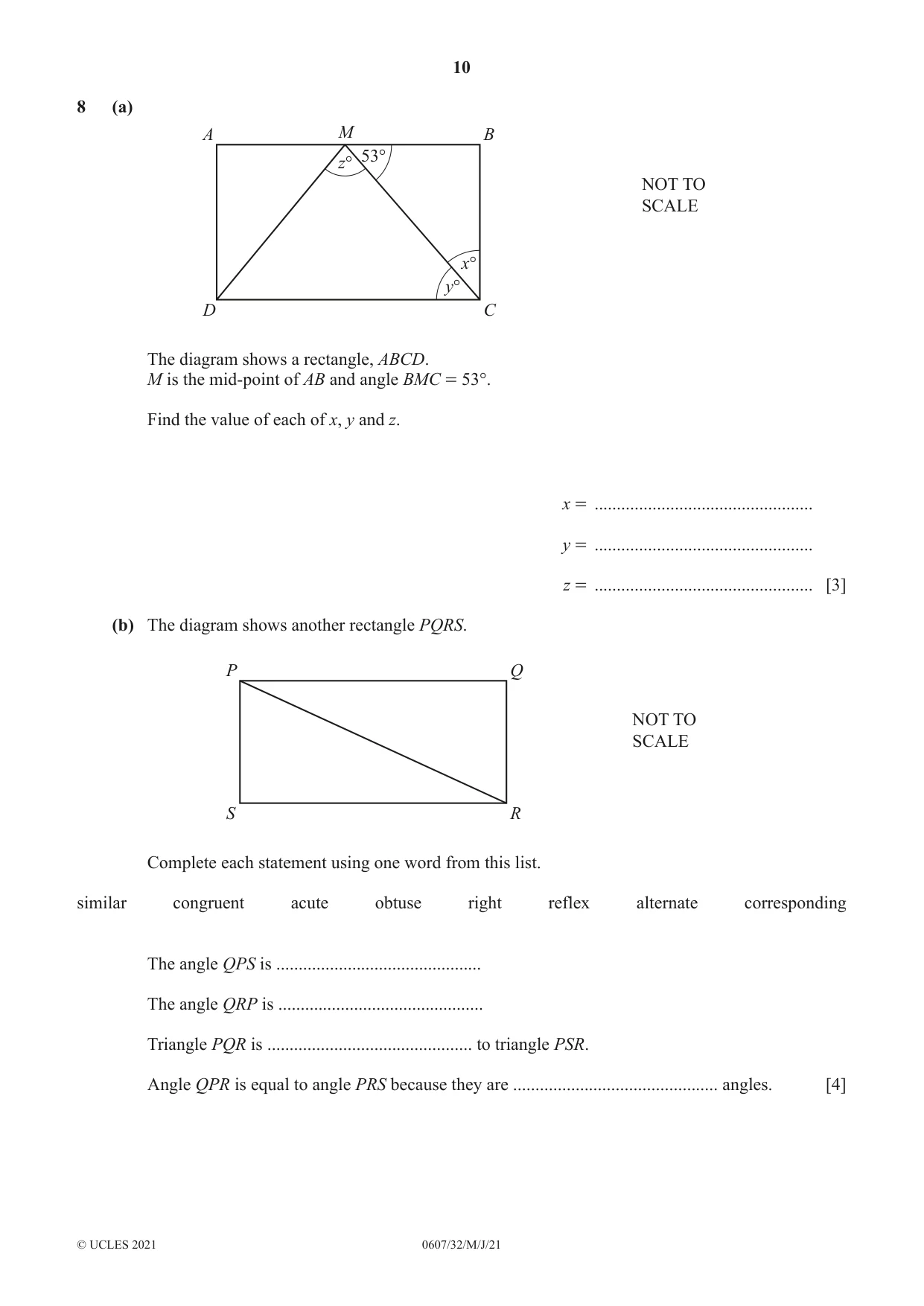 Cambridge IGCSE Mathematics - International 0607 2021 May/June Paper 3 · Variant 2 question paper, page 10 of 16
