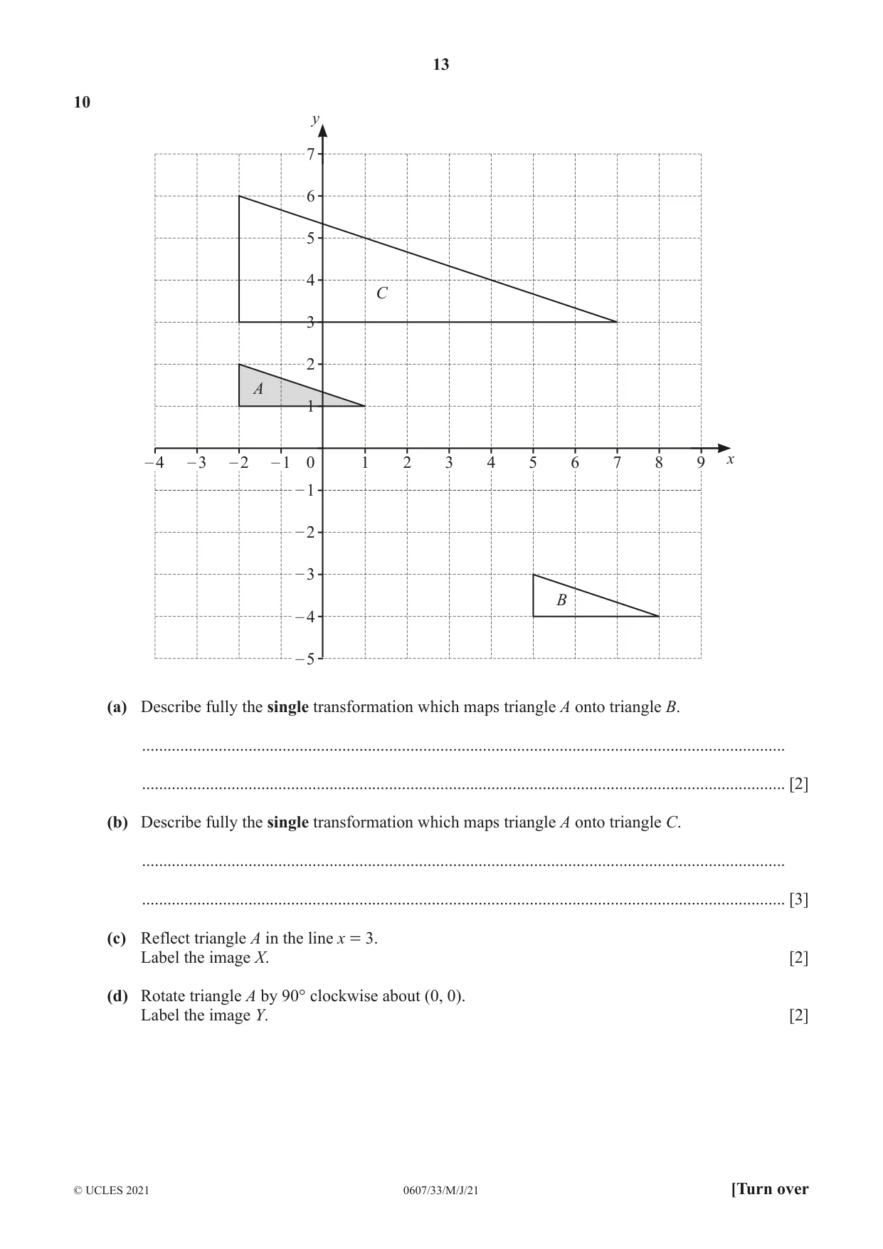 Cambridge IGCSE Mathematics - International 0607 2021 May/June Paper 3 · Variant 3 question paper, page 13 of 16
