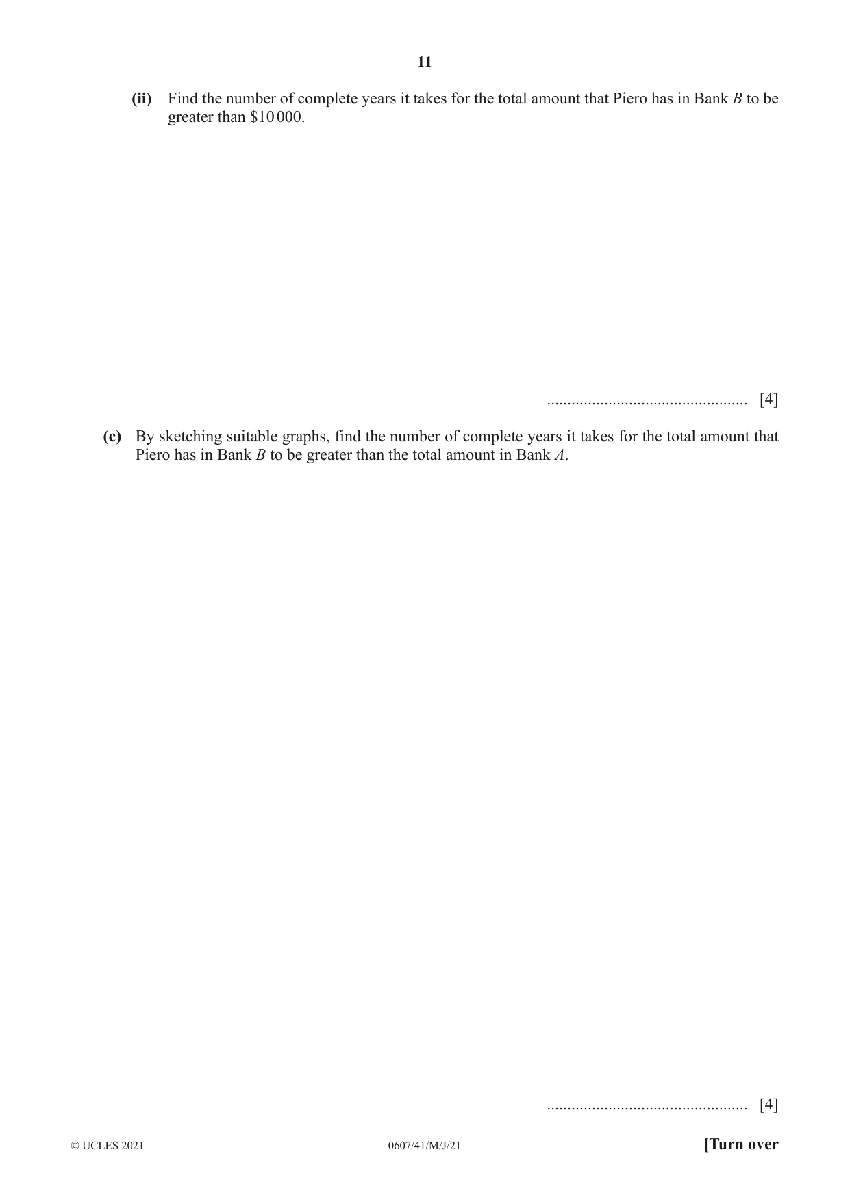 Cambridge IGCSE Mathematics - International 0607 2021 May/June Paper 4 · Variant 1 question paper, page 11 of 20
