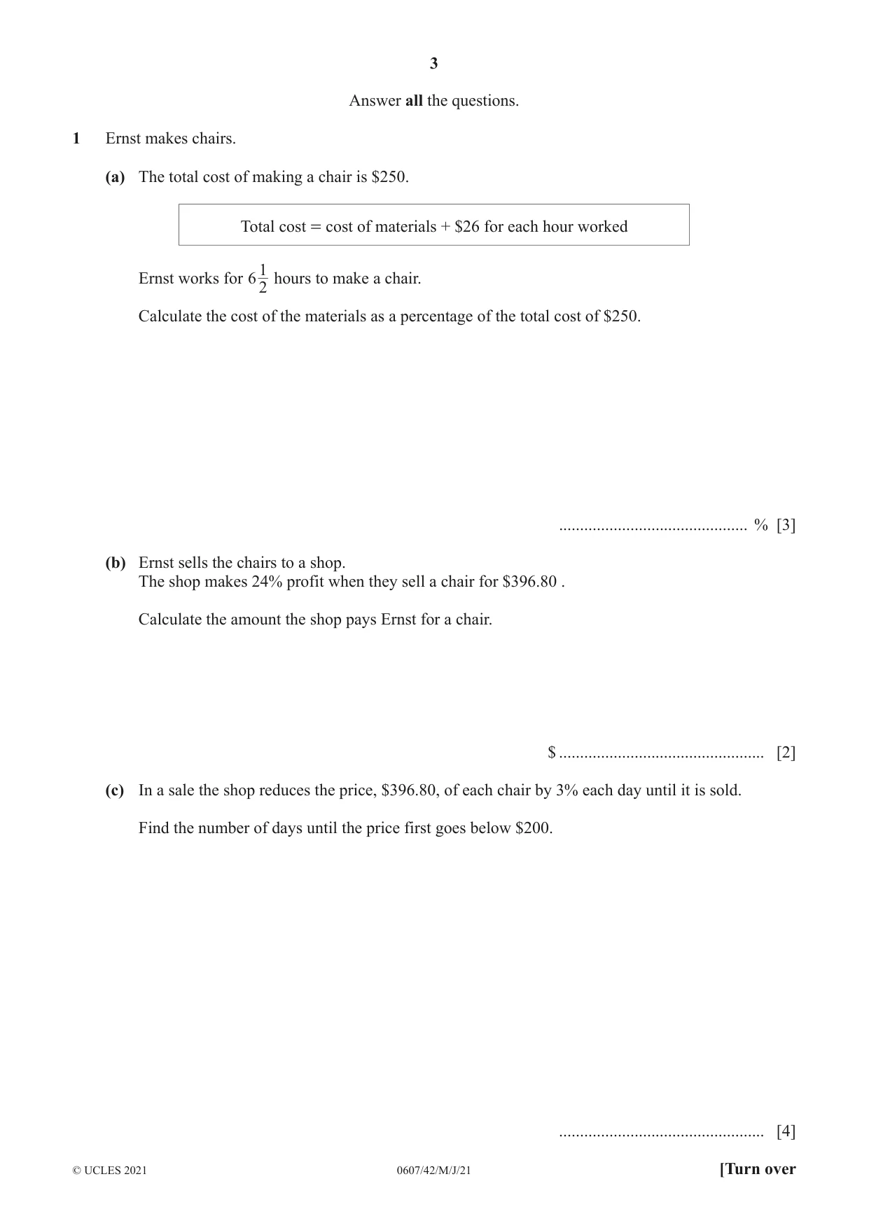 Cambridge IGCSE Mathematics - International 0607 2021 May/June Paper 4 · Variant 2 question paper, page 3 of 24