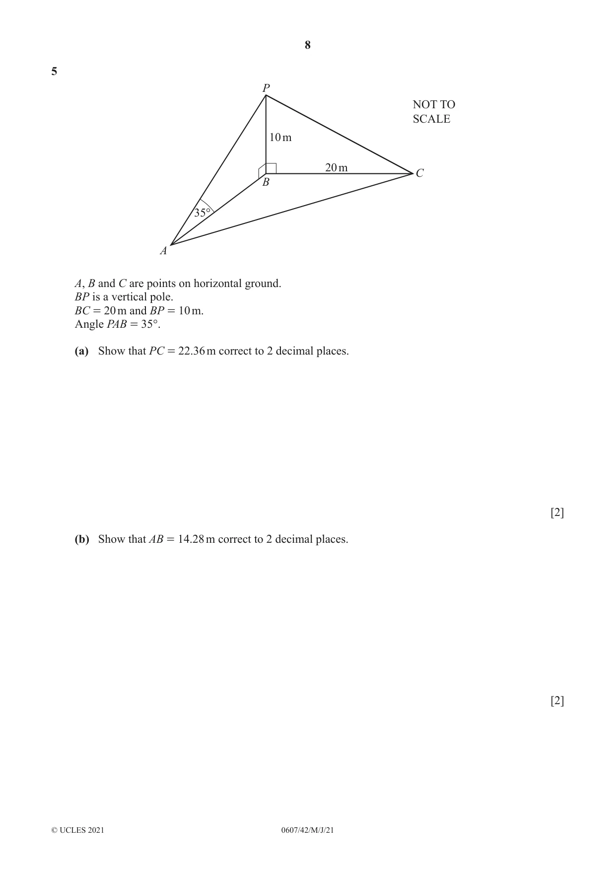 Cambridge IGCSE Mathematics - International 0607 2021 May/June Paper 4 · Variant 2 question paper, page 8 of 24