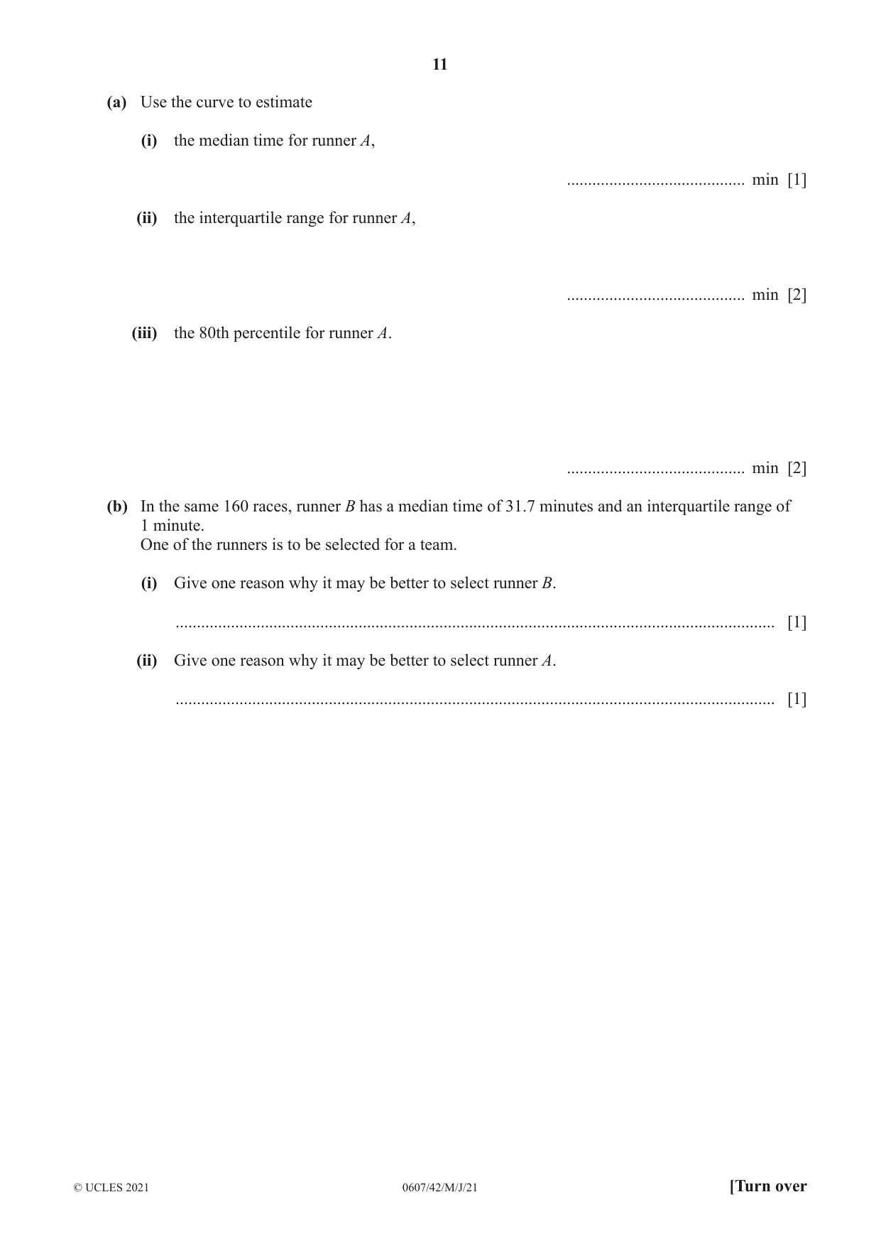 Cambridge IGCSE Mathematics - International 0607 2021 May/June Paper 4 · Variant 2 question paper, page 11 of 24