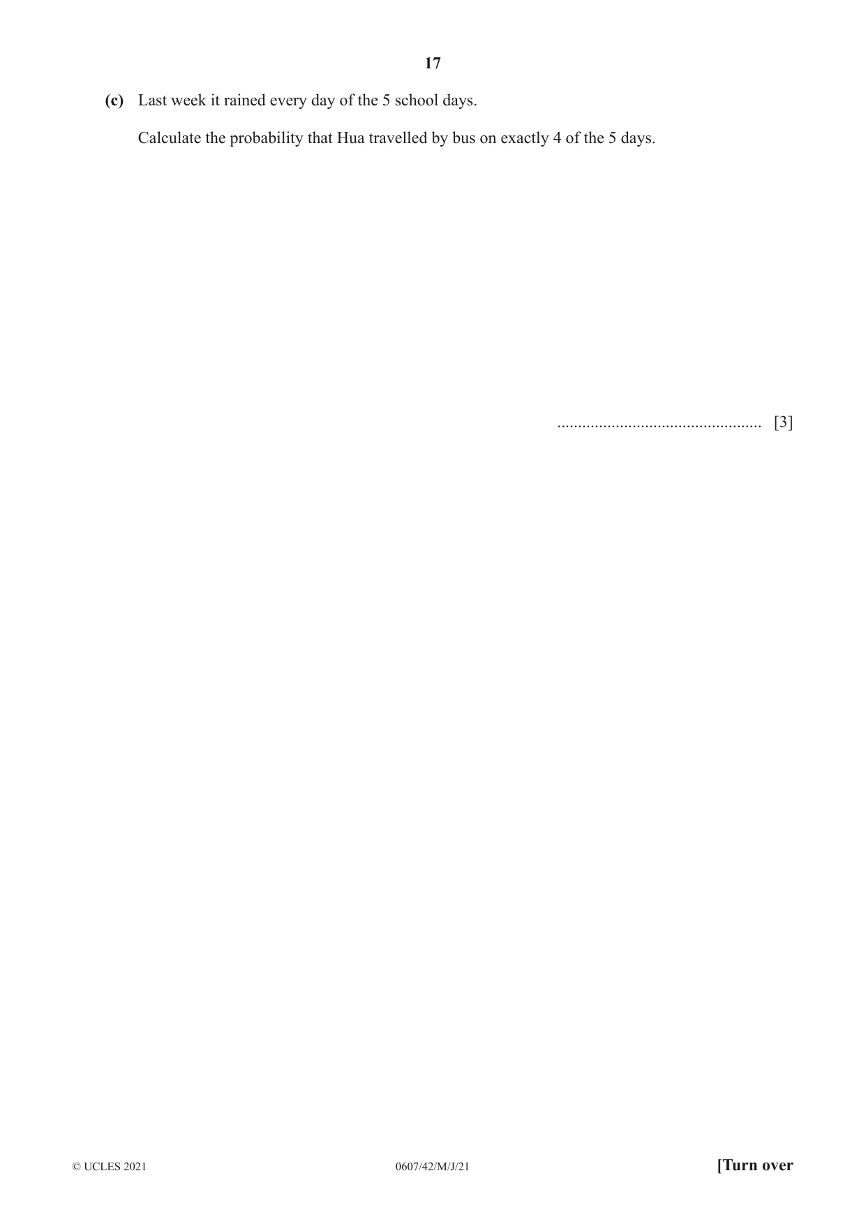 Cambridge IGCSE Mathematics - International 0607 2021 May/June Paper 4 · Variant 2 question paper, page 17 of 24