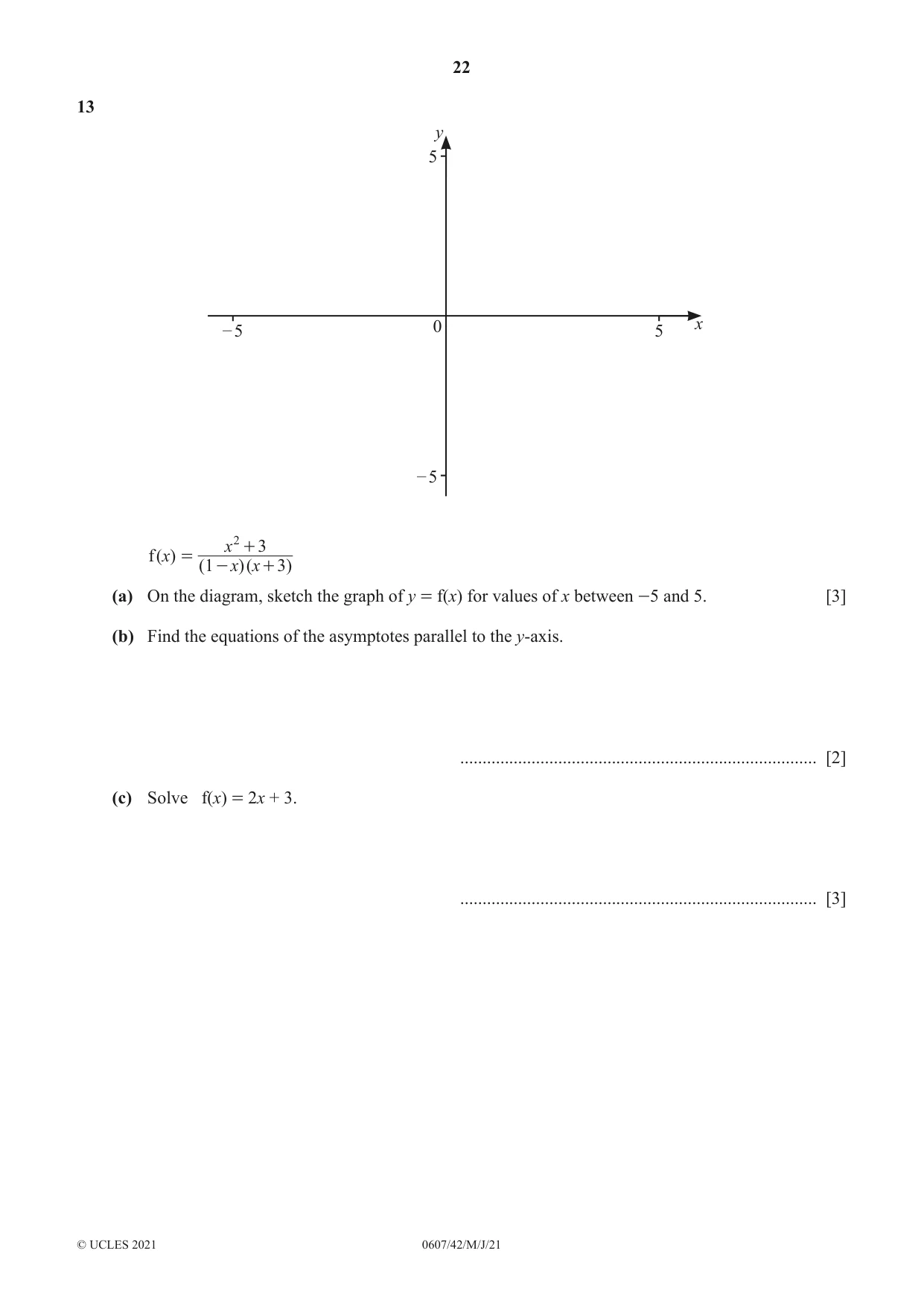 Cambridge IGCSE Mathematics - International 0607 2021 May/June Paper 4 · Variant 2 question paper, page 22 of 24
