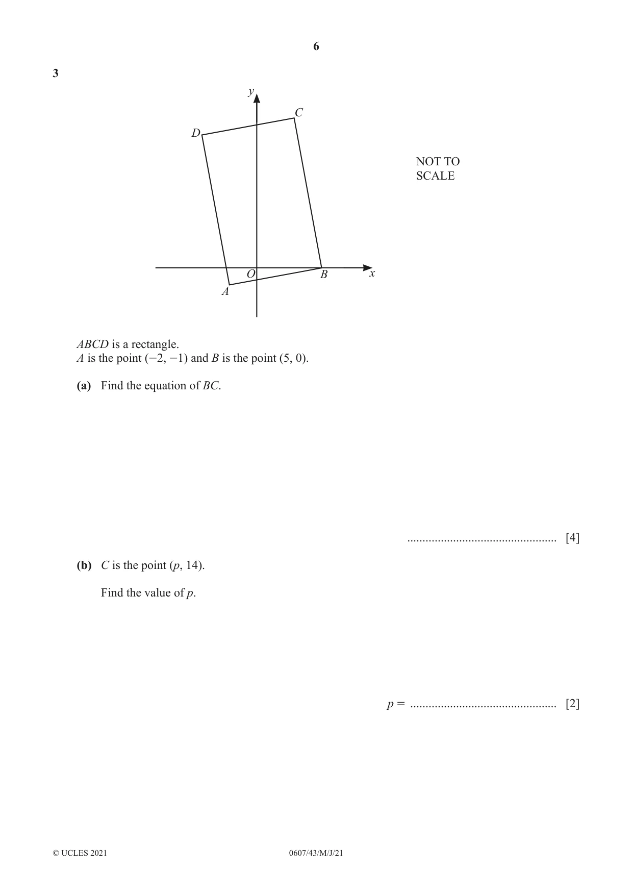Cambridge IGCSE Mathematics - International 0607 2021 May/June Paper 4 · Variant 3 question paper, page 6 of 20