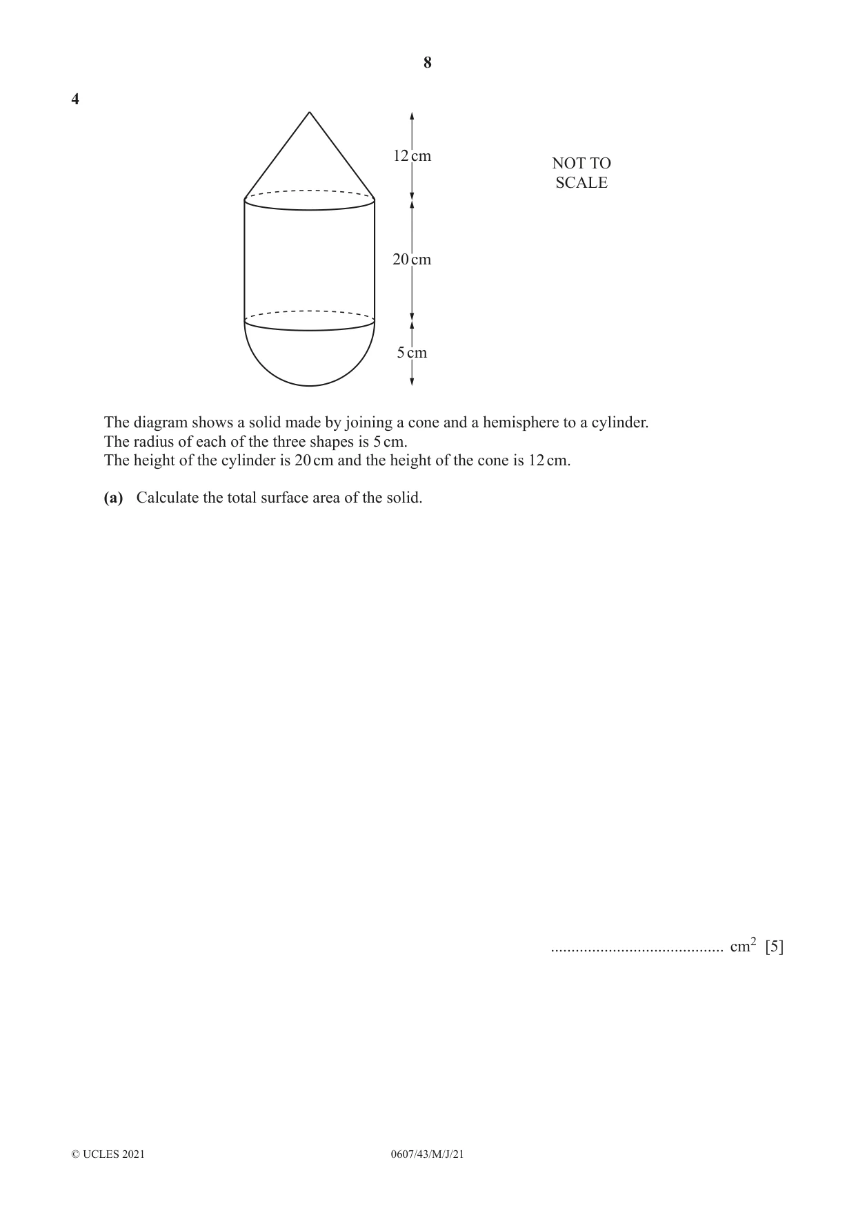 Cambridge IGCSE Mathematics - International 0607 2021 May/June Paper 4 · Variant 3 question paper, page 8 of 20