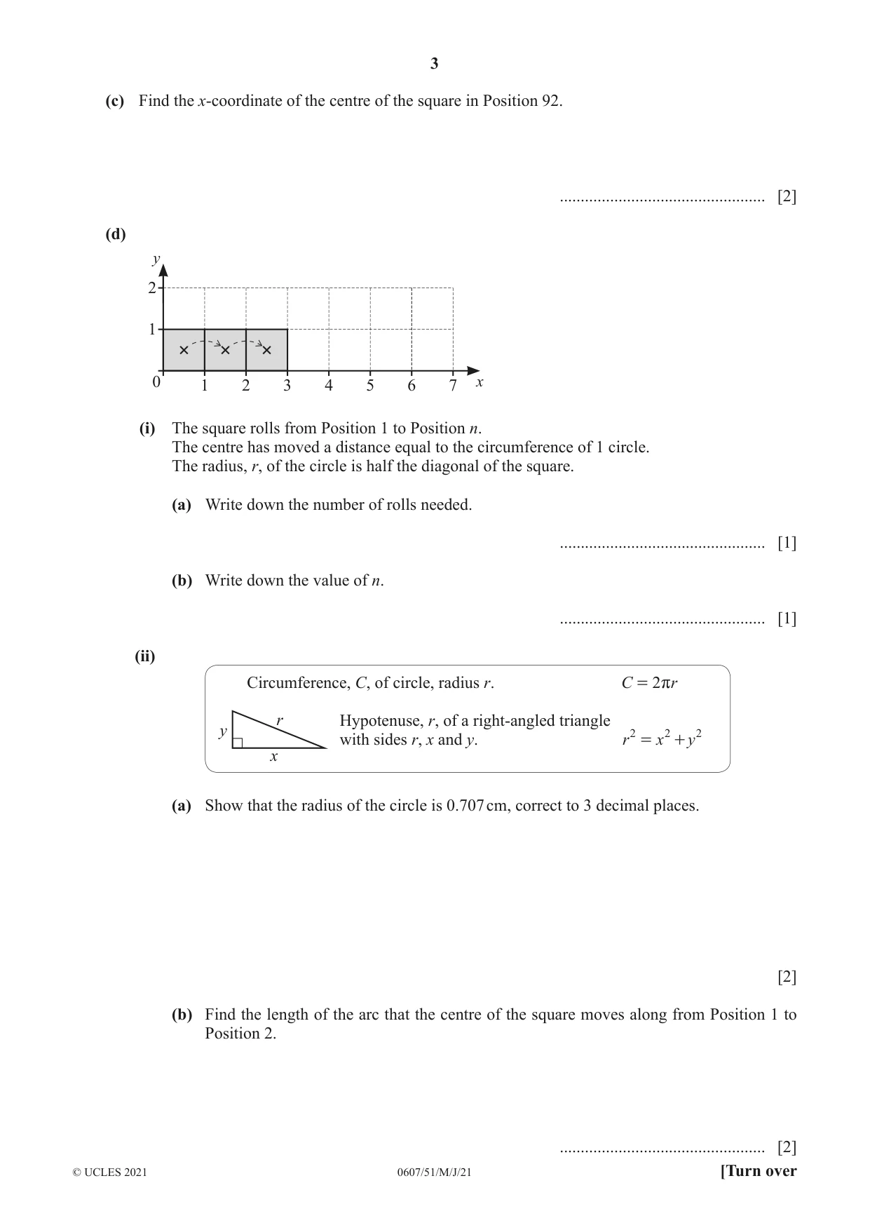 Cambridge IGCSE Mathematics - International 0607 2021 May/June Paper 5 · Variant 1 question paper, page 3 of 8