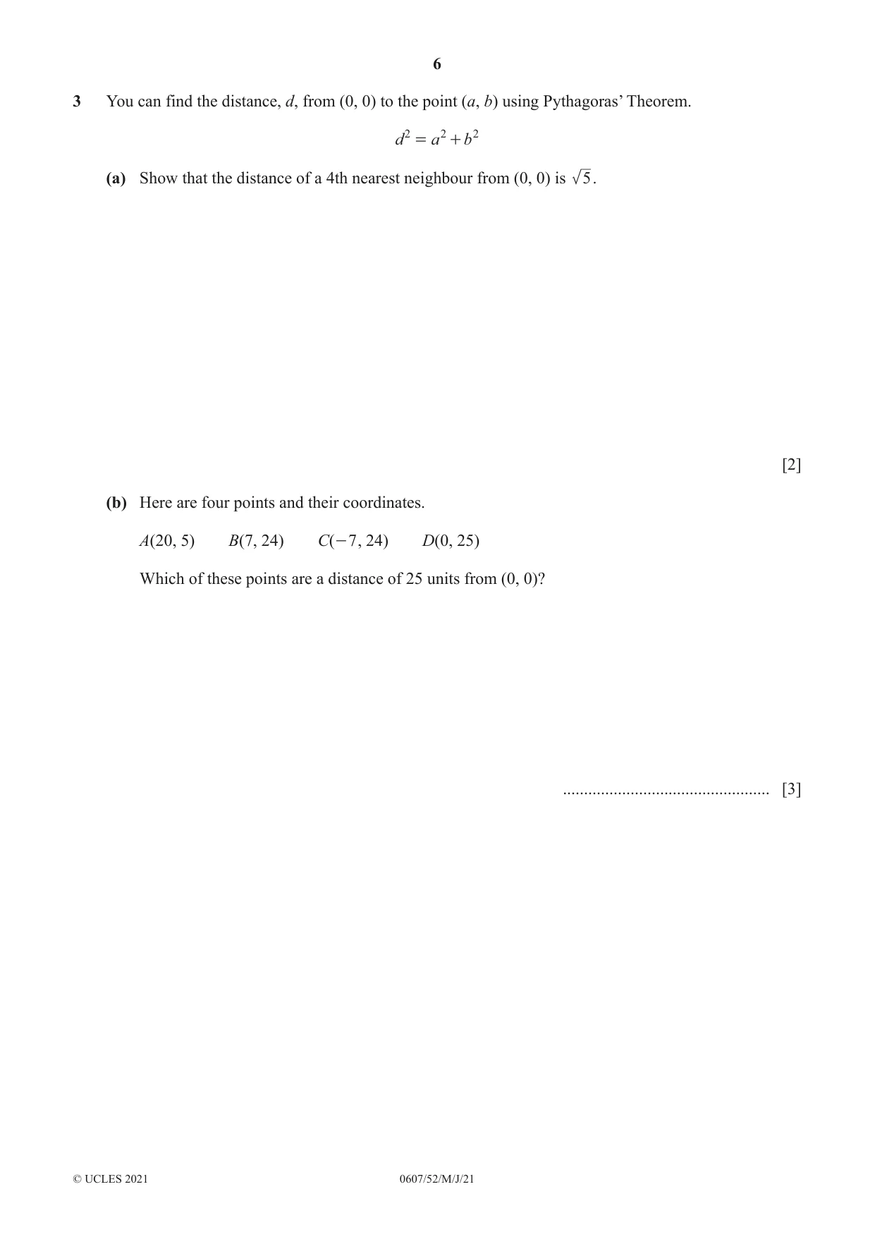Cambridge IGCSE Mathematics - International 0607 2021 May/June Paper 5 · Variant 2 question paper, page 6 of 12