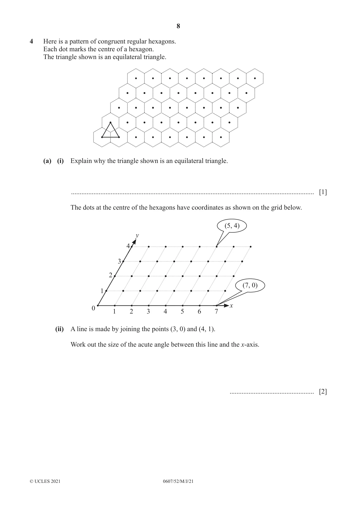 Cambridge IGCSE Mathematics - International 0607 2021 May/June Paper 5 · Variant 2 question paper, page 8 of 12