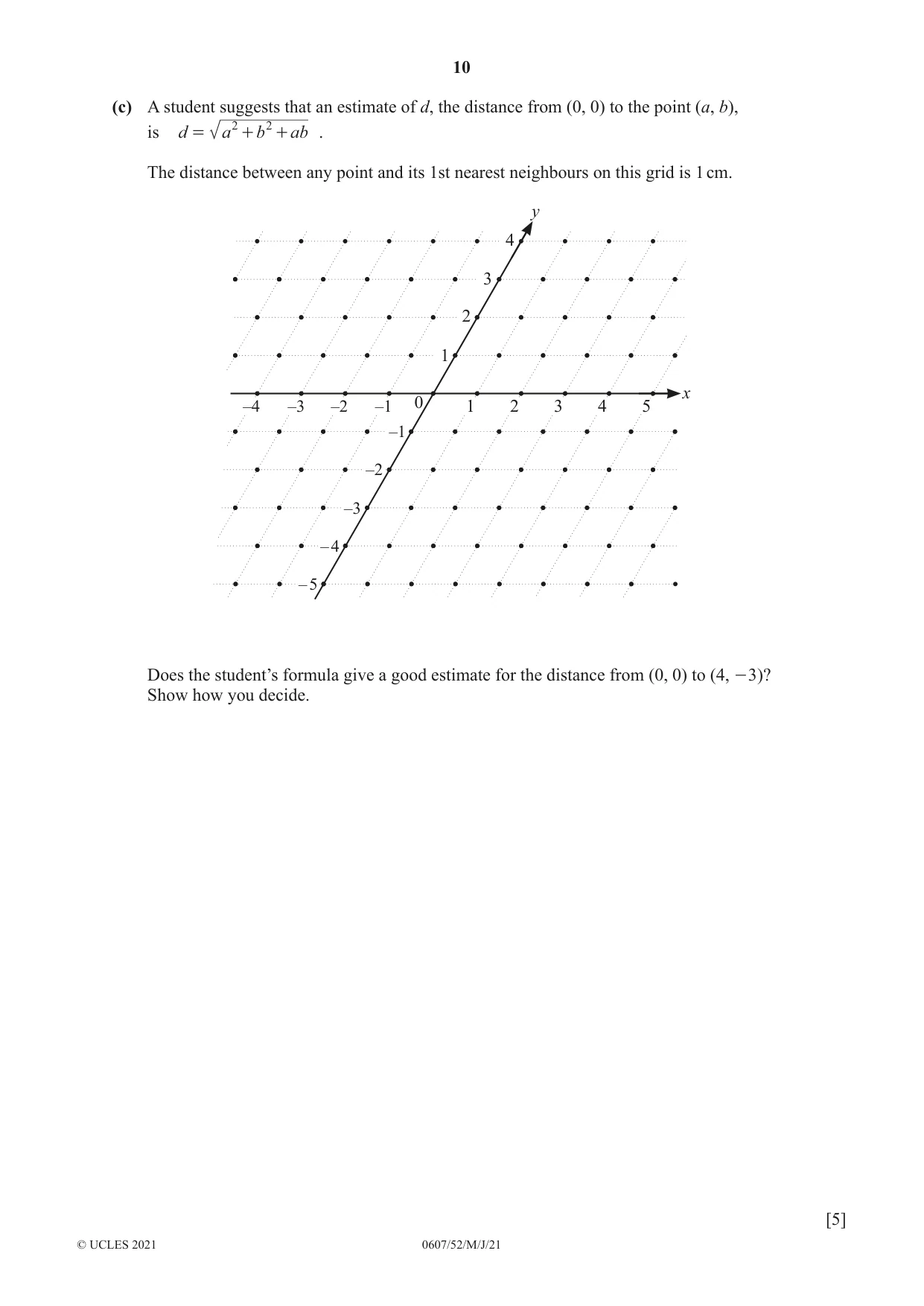 Cambridge IGCSE Mathematics - International 0607 2021 May/June Paper 5 · Variant 2 question paper, page 10 of 12