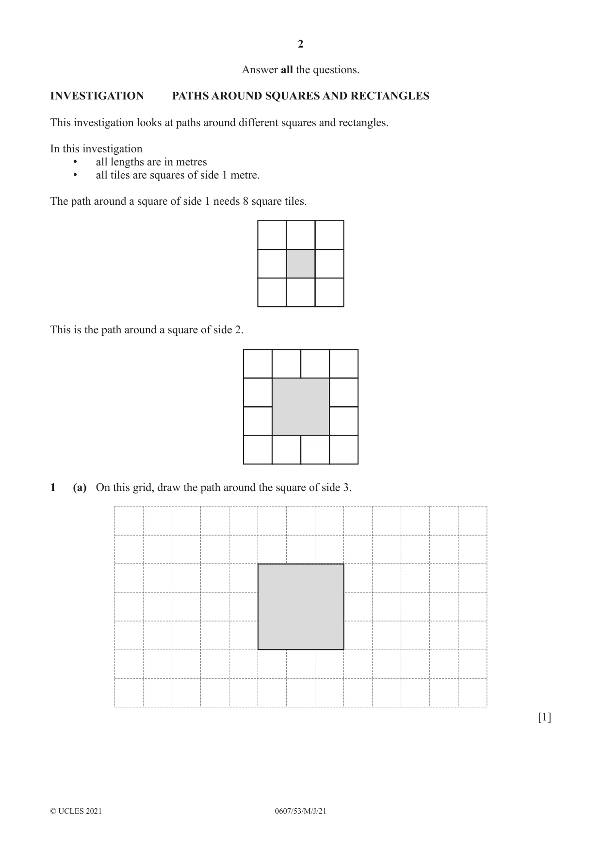 Cambridge IGCSE Mathematics - International 0607 2021 May/June Paper 5 · Variant 3 question paper, page 2 of 8