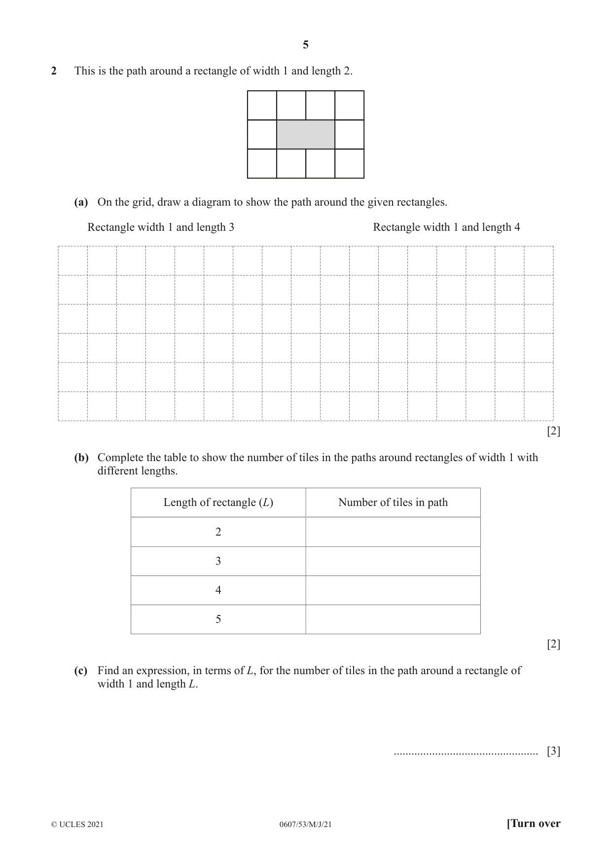 Cambridge IGCSE Mathematics - International 0607 2021 May/June Paper 5 · Variant 3 question paper, page 5 of 8