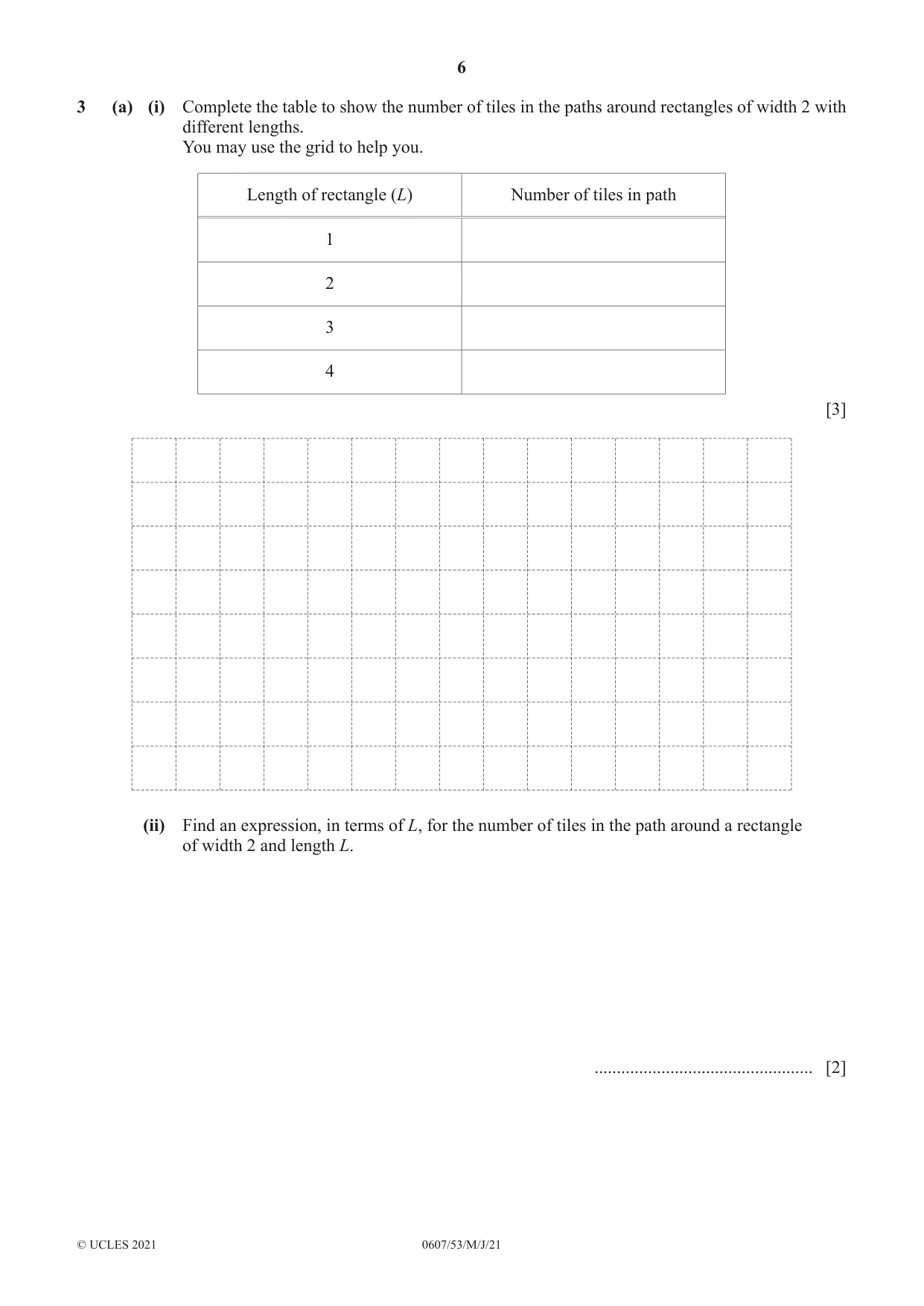 Cambridge IGCSE Mathematics - International 0607 2021 May/June Paper 5 · Variant 3 question paper, page 6 of 8