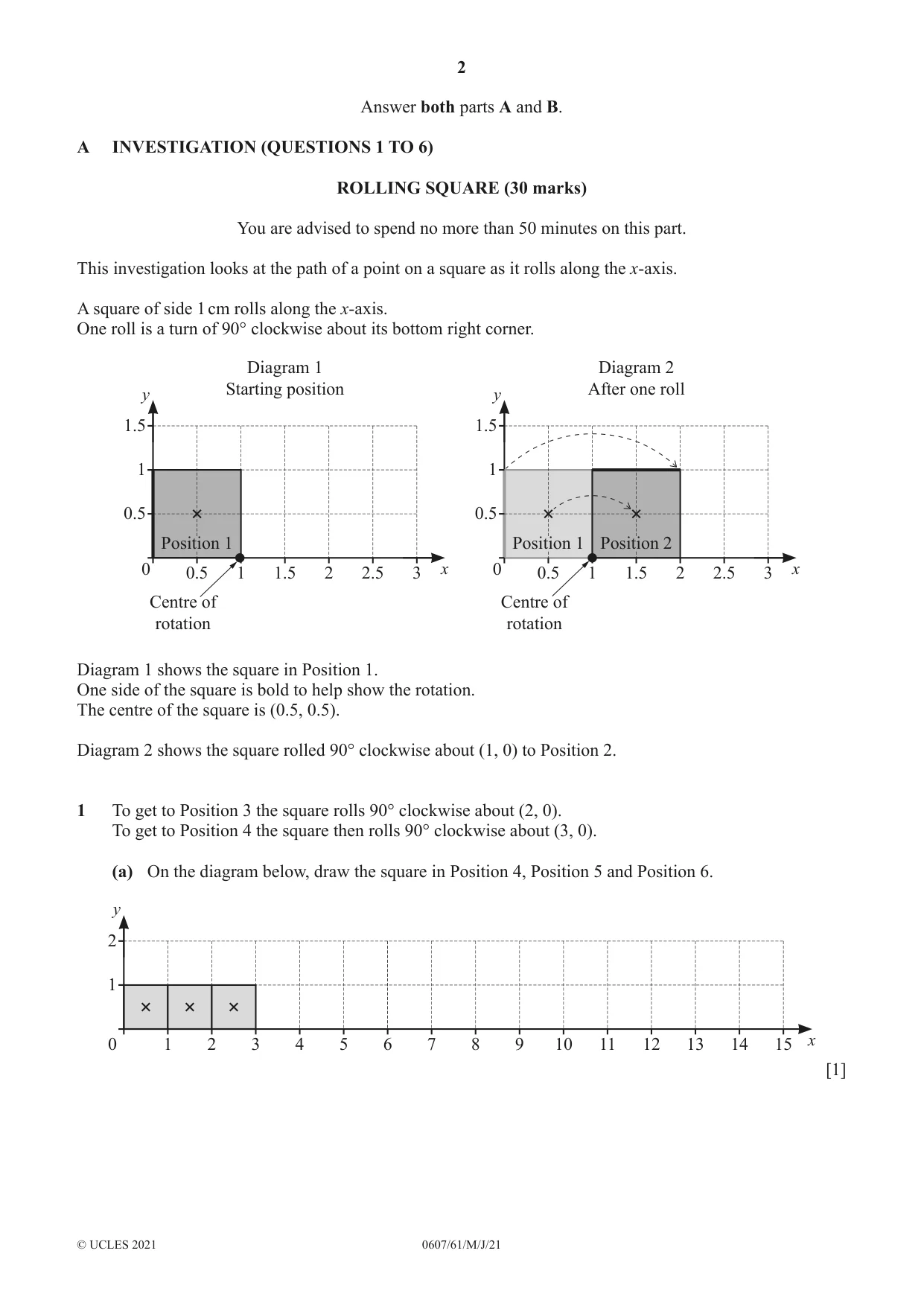 Cambridge IGCSE Mathematics - International 0607 2021 May/June Paper 6 · Variant 1 question paper, page 2 of 16