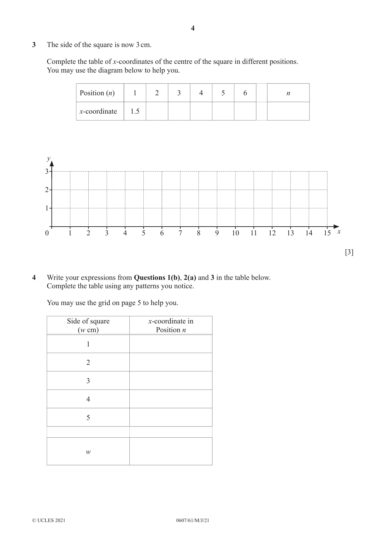 Cambridge IGCSE Mathematics - International 0607 2021 May/June Paper 6 · Variant 1 question paper, page 4 of 16