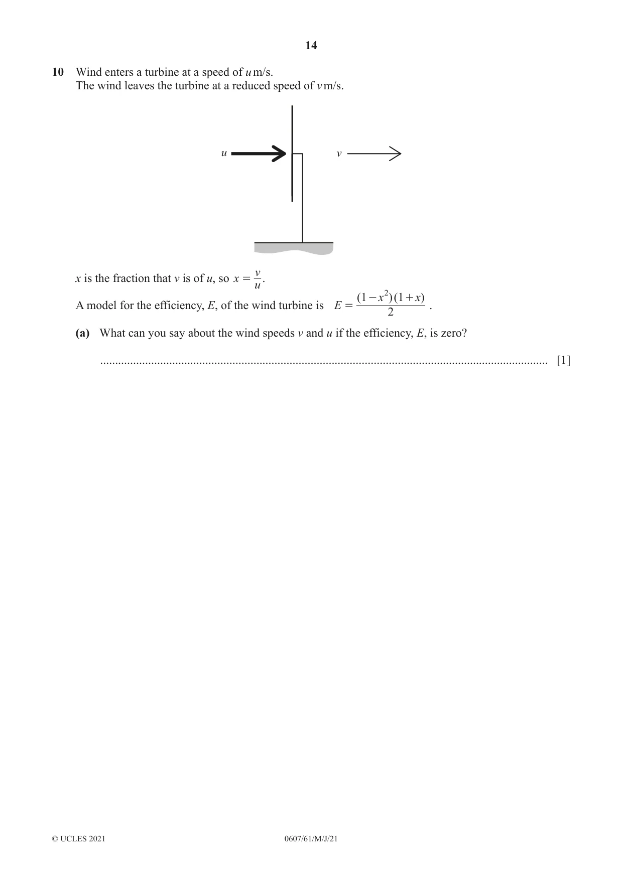 Cambridge IGCSE Mathematics - International 0607 2021 May/June Paper 6 · Variant 1 question paper, page 14 of 16