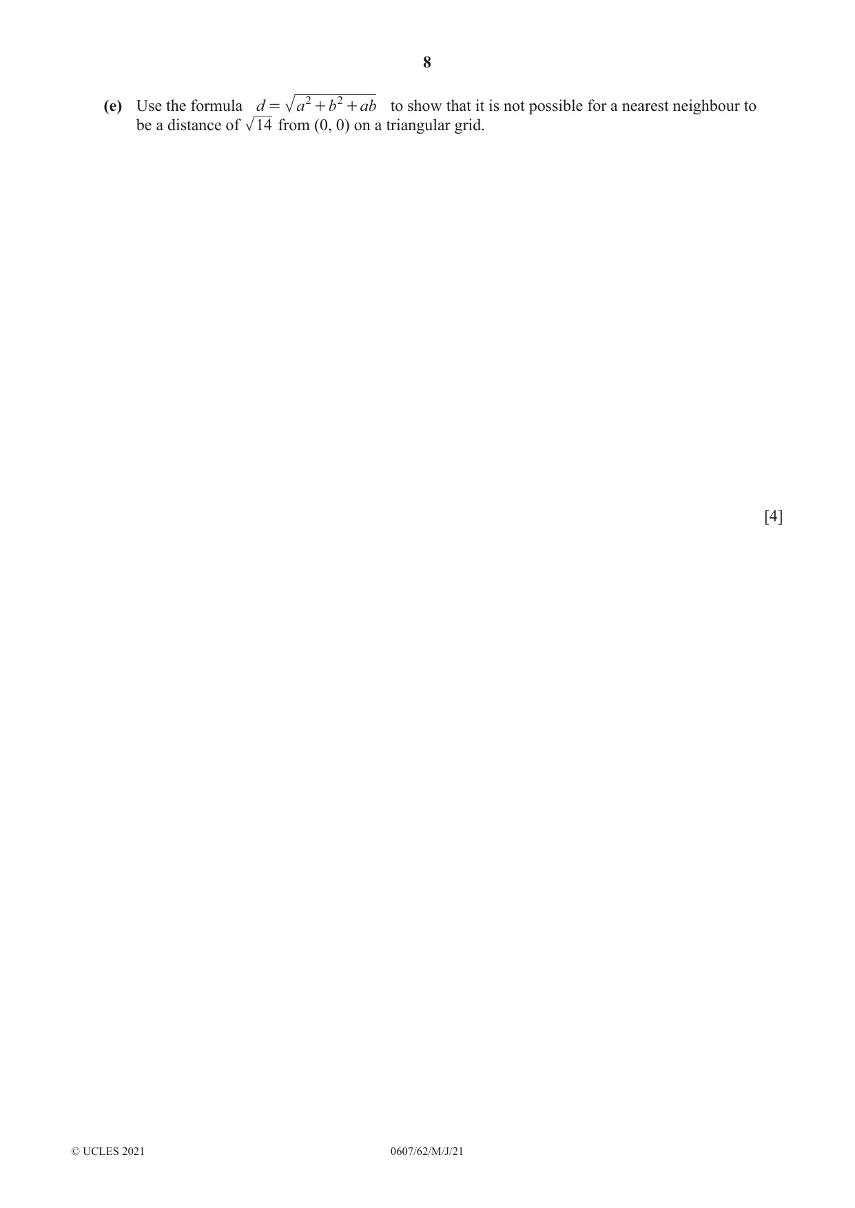 Cambridge IGCSE Mathematics - International 0607 2021 May/June Paper 6 · Variant 2 question paper, page 8 of 16