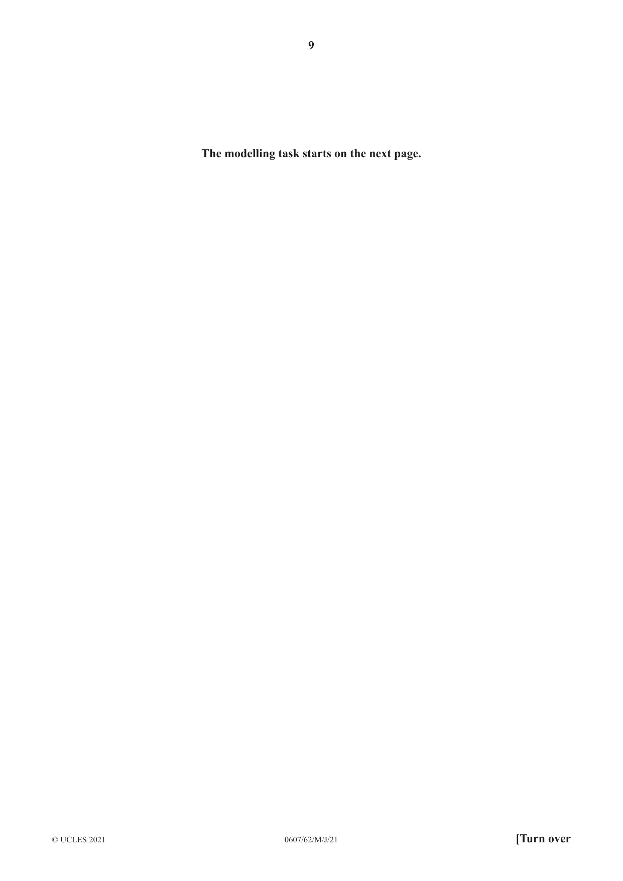 Cambridge IGCSE Mathematics - International 0607 2021 May/June Paper 6 · Variant 2 question paper, page 9 of 16