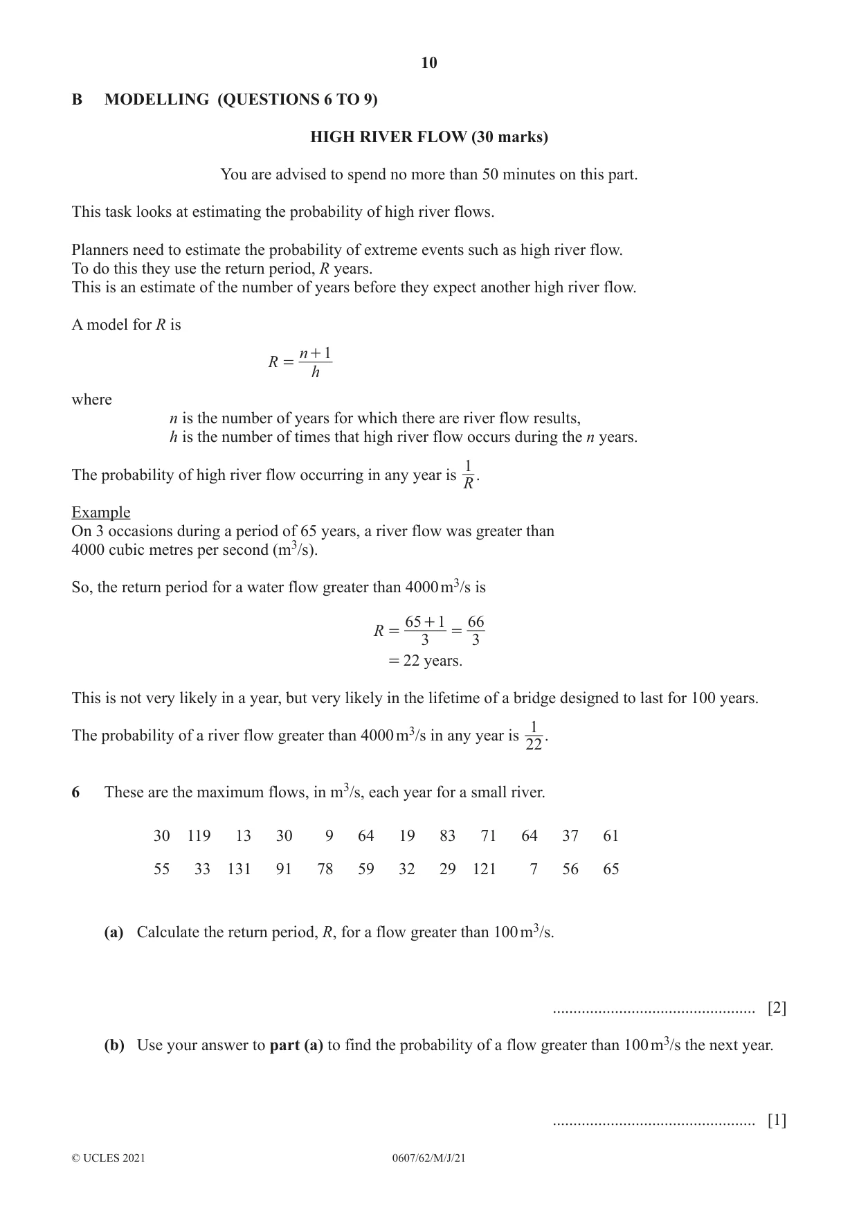 Cambridge IGCSE Mathematics - International 0607 2021 May/June Paper 6 · Variant 2 question paper, page 10 of 16