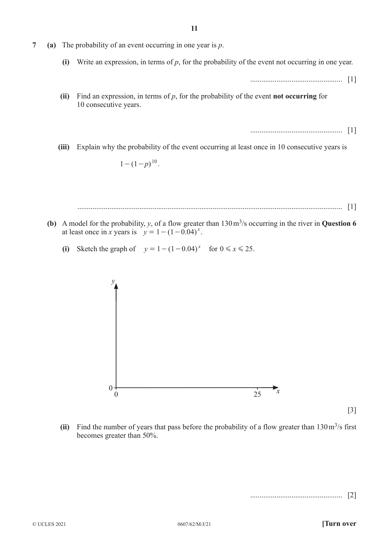Cambridge IGCSE Mathematics - International 0607 2021 May/June Paper 6 · Variant 2 question paper, page 11 of 16