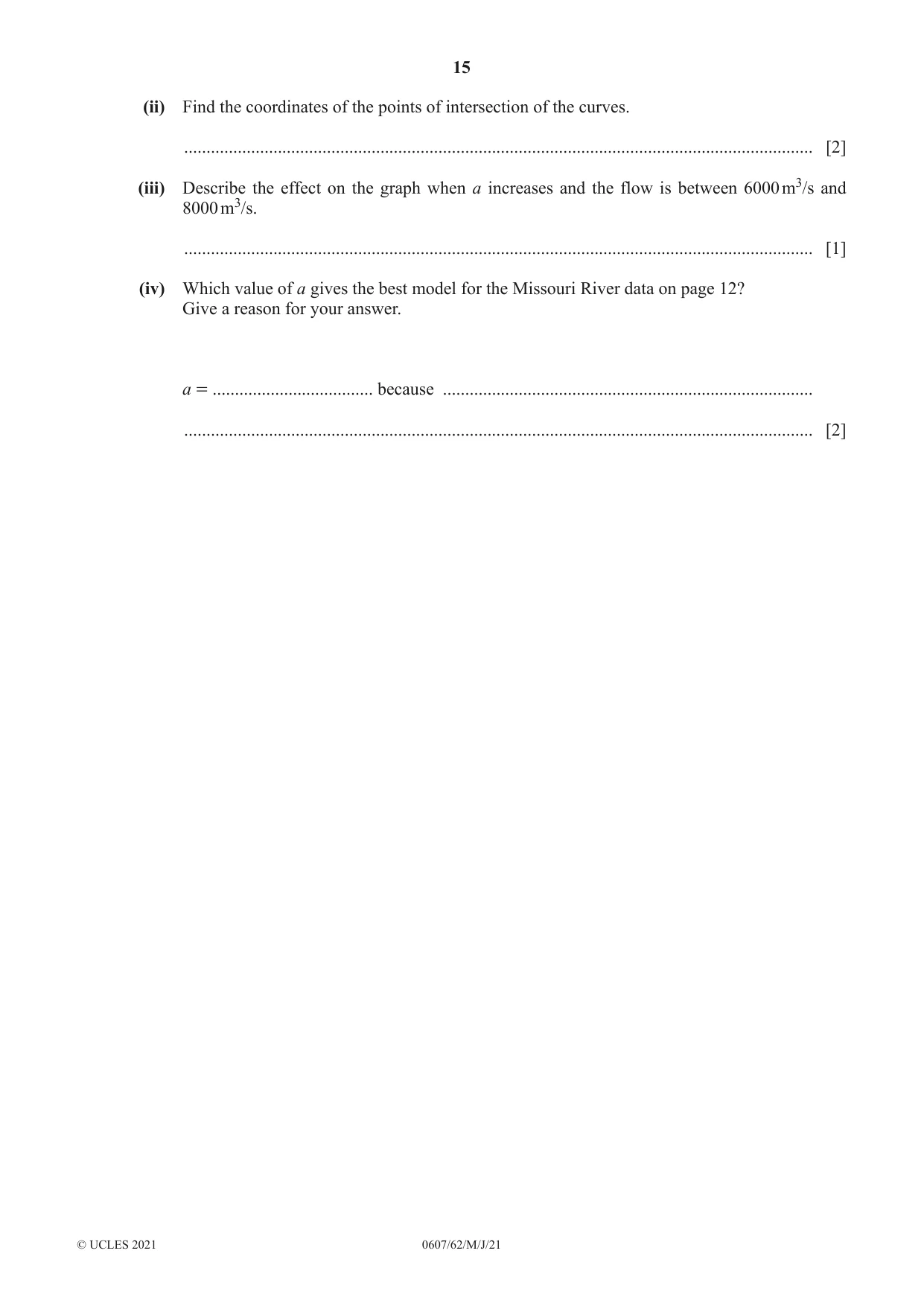 Cambridge IGCSE Mathematics - International 0607 2021 May/June Paper 6 · Variant 2 question paper, page 15 of 16