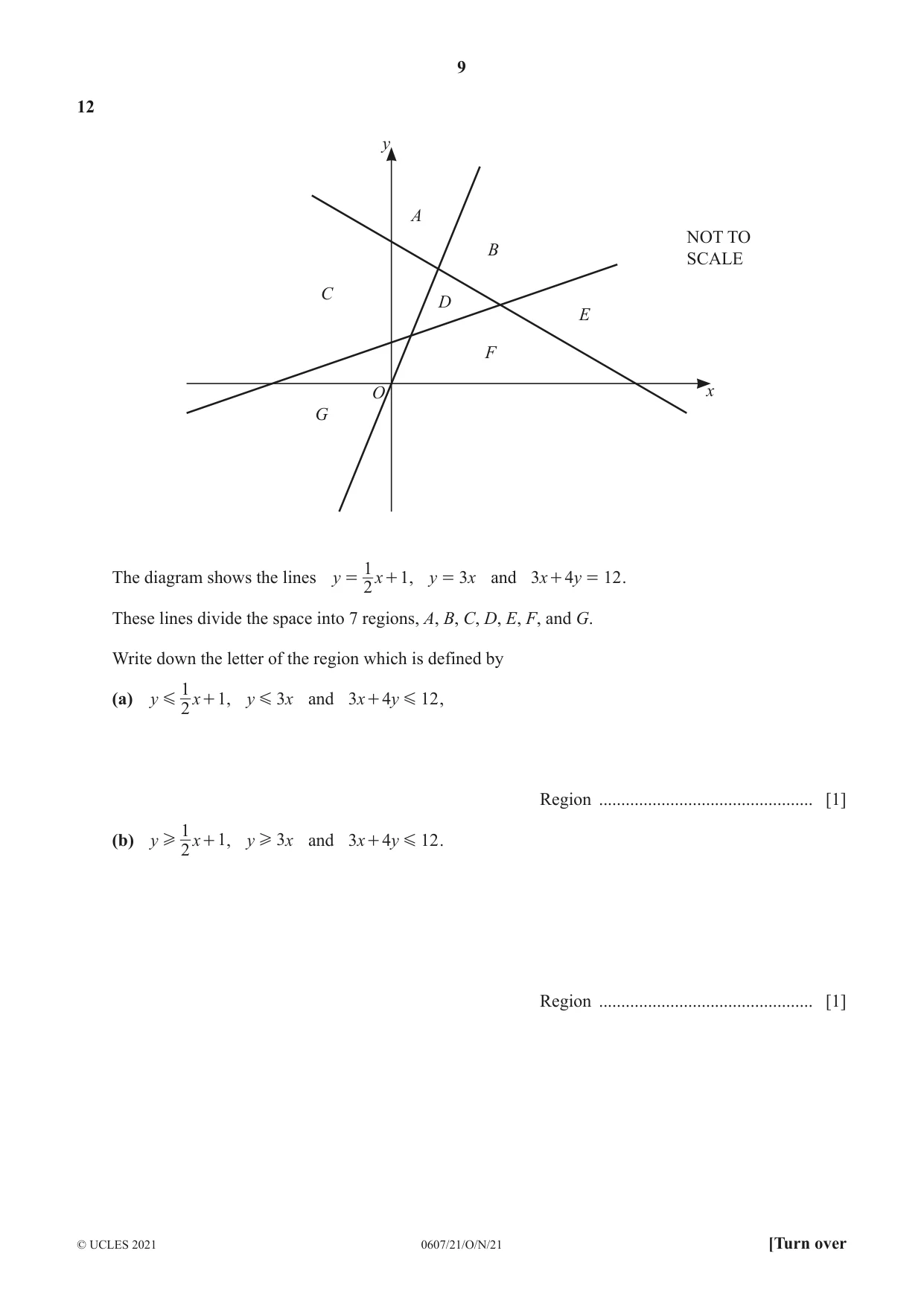 Cambridge IGCSE Mathematics - International 0607 2021 Oct/Nov Paper 2 · Variant 1 question paper, page 9 of 12