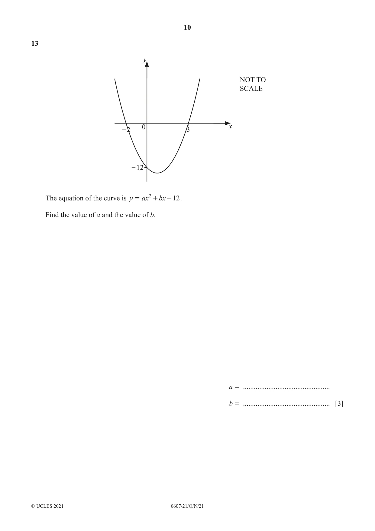 Cambridge IGCSE Mathematics - International 0607 2021 Oct/Nov Paper 2 · Variant 1 question paper, page 10 of 12
