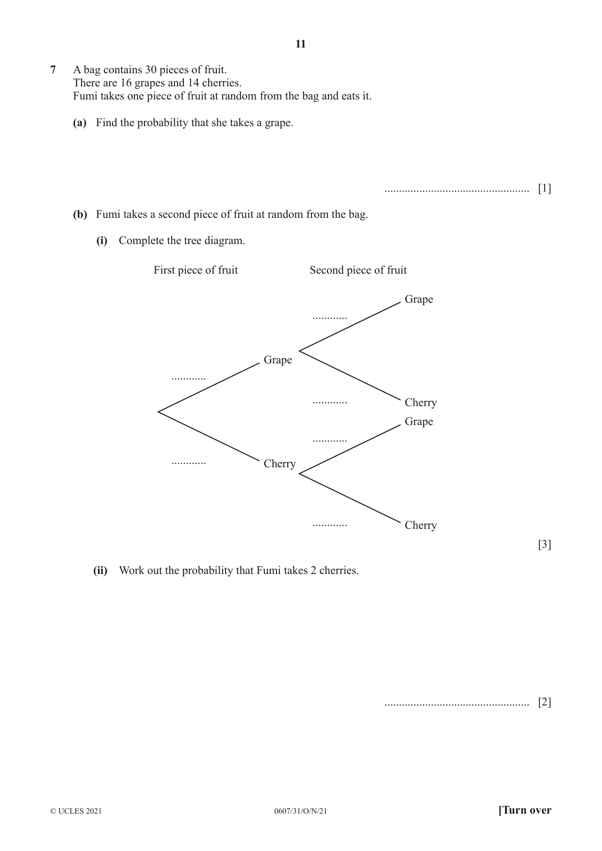 Cambridge IGCSE Mathematics - International 0607 2021 Oct/Nov Paper 3 · Variant 1 question paper, page 11 of 20