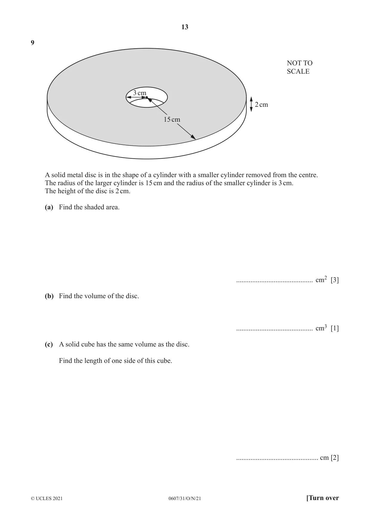 Cambridge IGCSE Mathematics - International 0607 2021 Oct/Nov Paper 3 · Variant 1 question paper, page 13 of 20