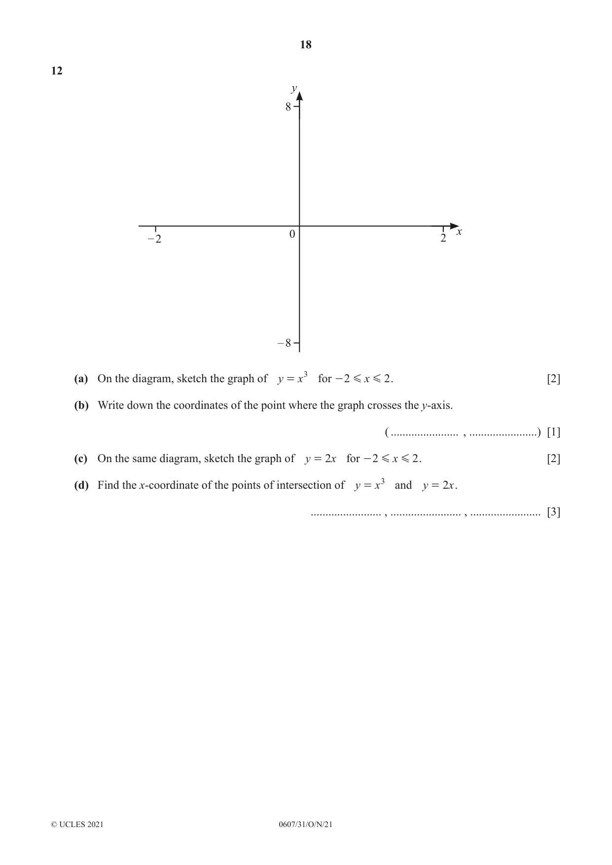 Cambridge IGCSE Mathematics - International 0607 2021 Oct/Nov Paper 3 · Variant 1 question paper, page 18 of 20