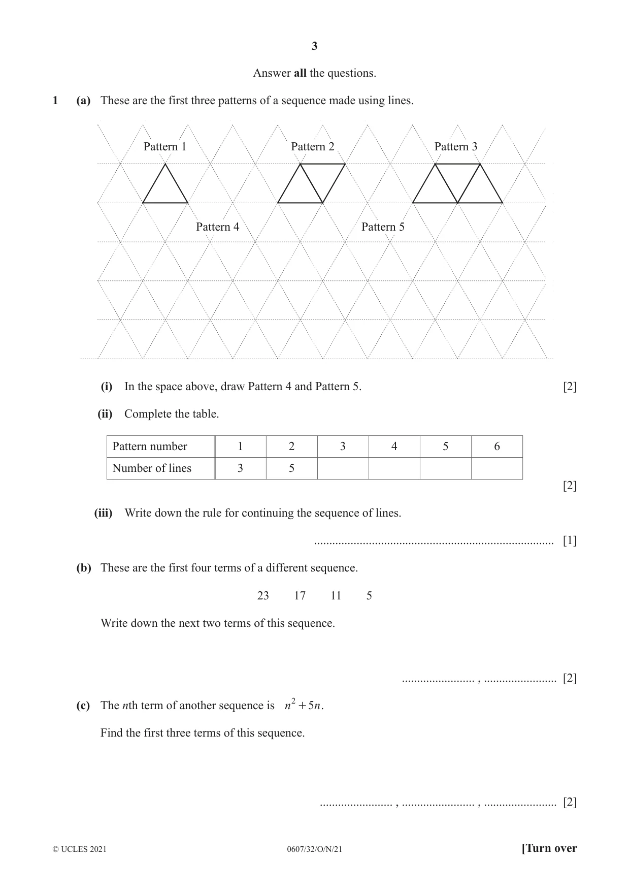 Cambridge IGCSE Mathematics - International 0607 2021 Oct/Nov Paper 3 · Variant 2 question paper, page 3 of 16