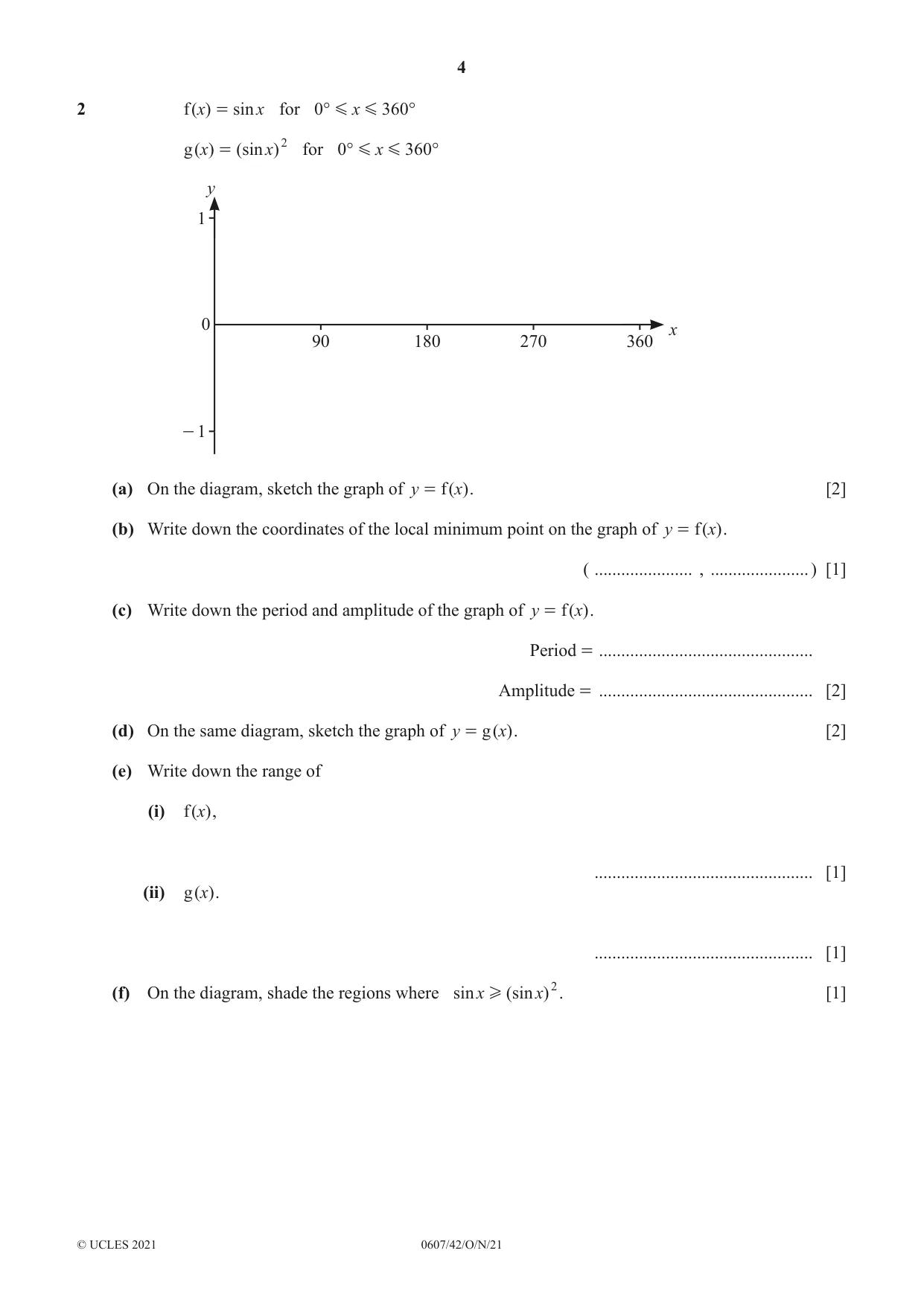 Cambridge IGCSE Mathematics - International 0607 2021 Oct/Nov Paper 4 · Variant 2 question paper, page 4 of 20
