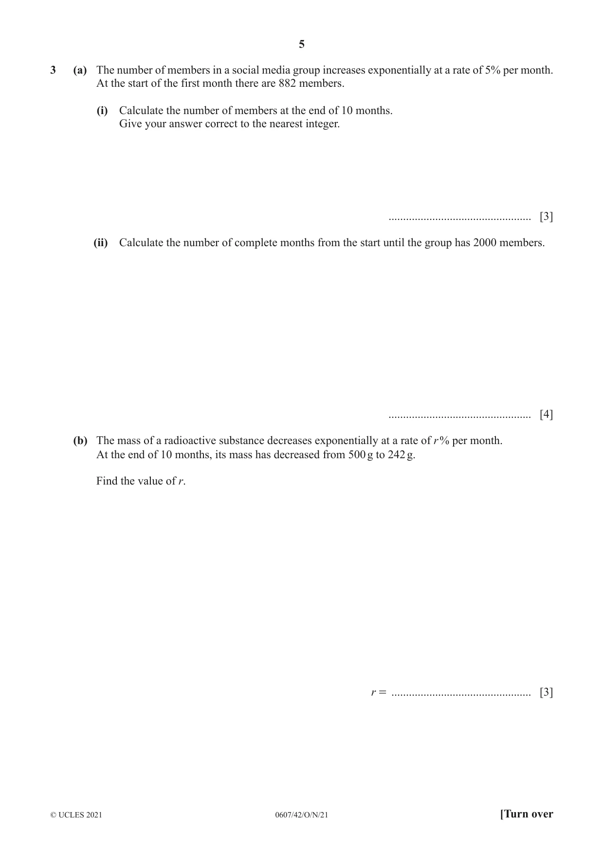 Cambridge IGCSE Mathematics - International 0607 2021 Oct/Nov Paper 4 · Variant 2 question paper, page 5 of 20