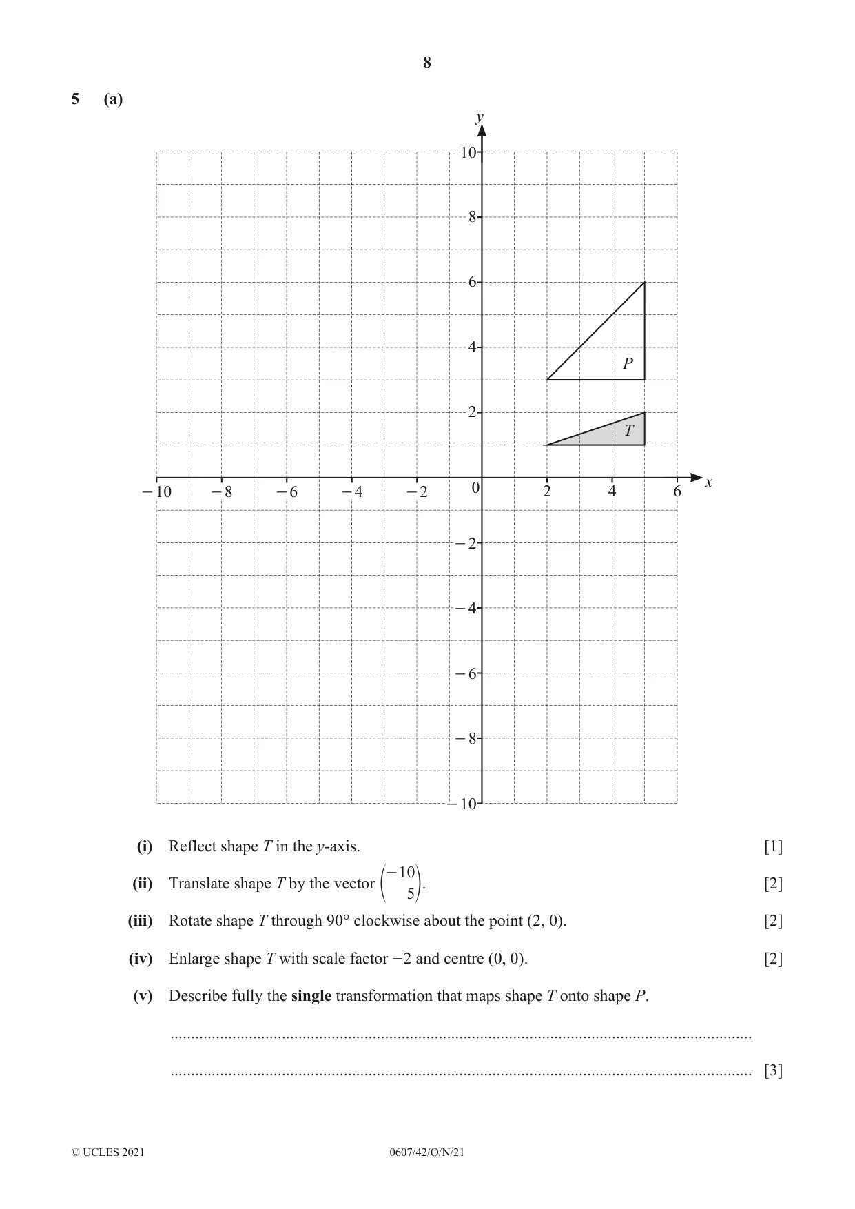 Cambridge IGCSE Mathematics - International 0607 2021 Oct/Nov Paper 4 · Variant 2 question paper, page 8 of 20