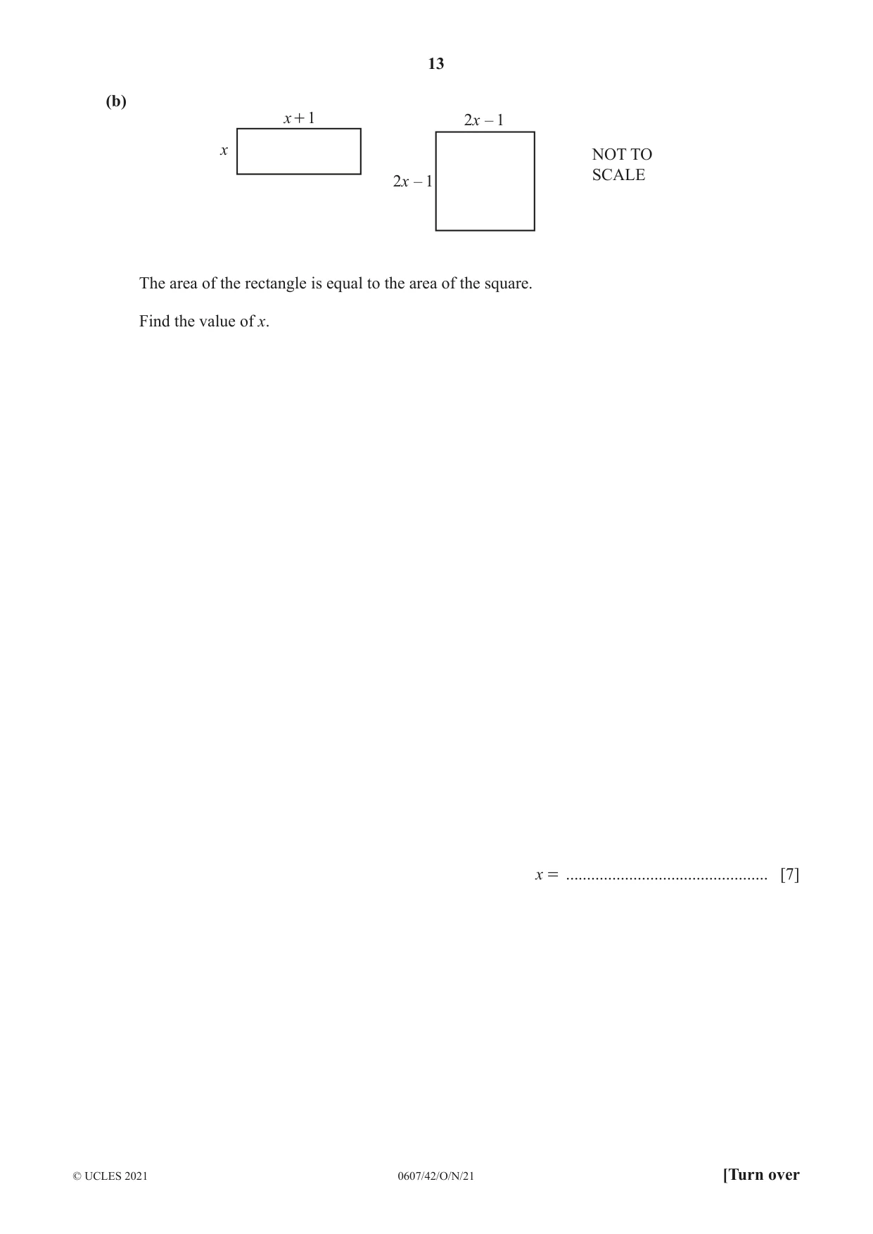 Cambridge IGCSE Mathematics - International 0607 2021 Oct/Nov Paper 4 · Variant 2 question paper, page 13 of 20