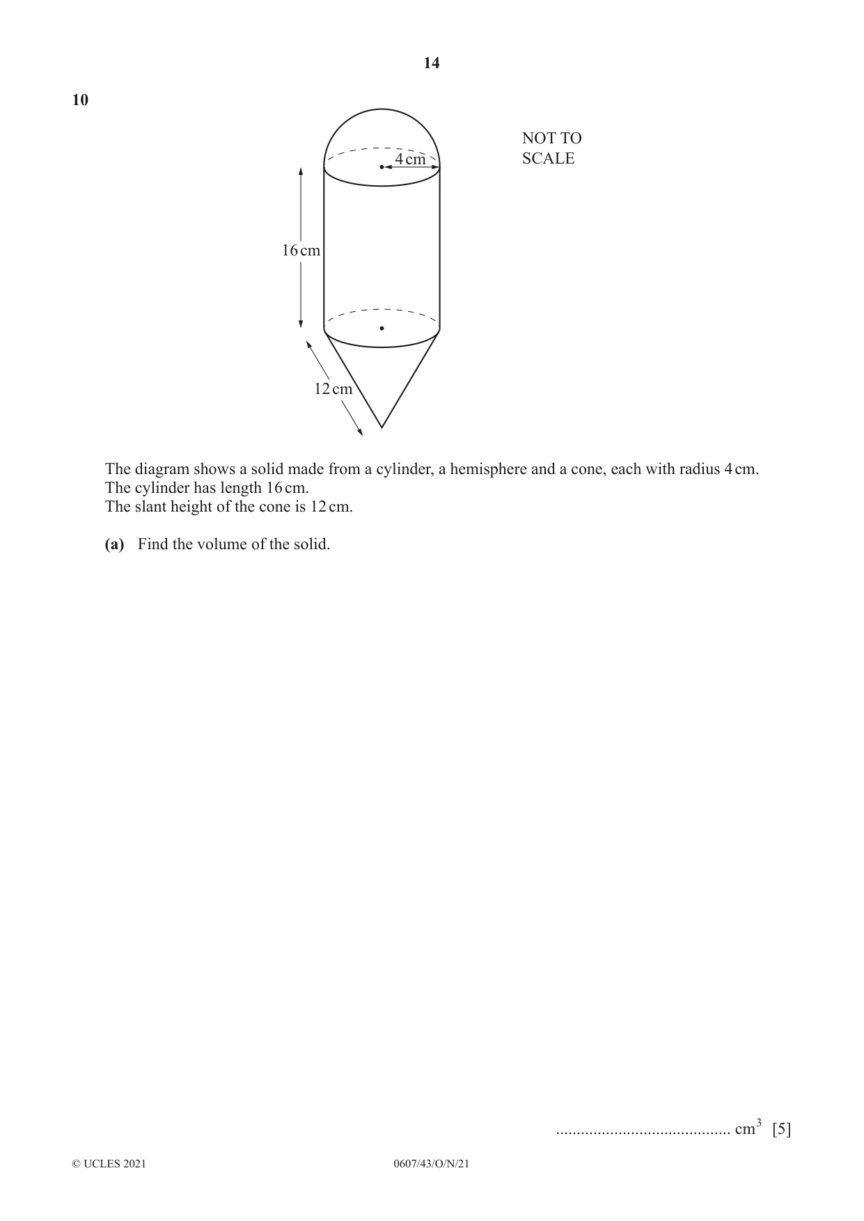 Cambridge IGCSE Mathematics - International 0607 2021 Oct/Nov Paper 4 · Variant 3 question paper, page 14 of 20