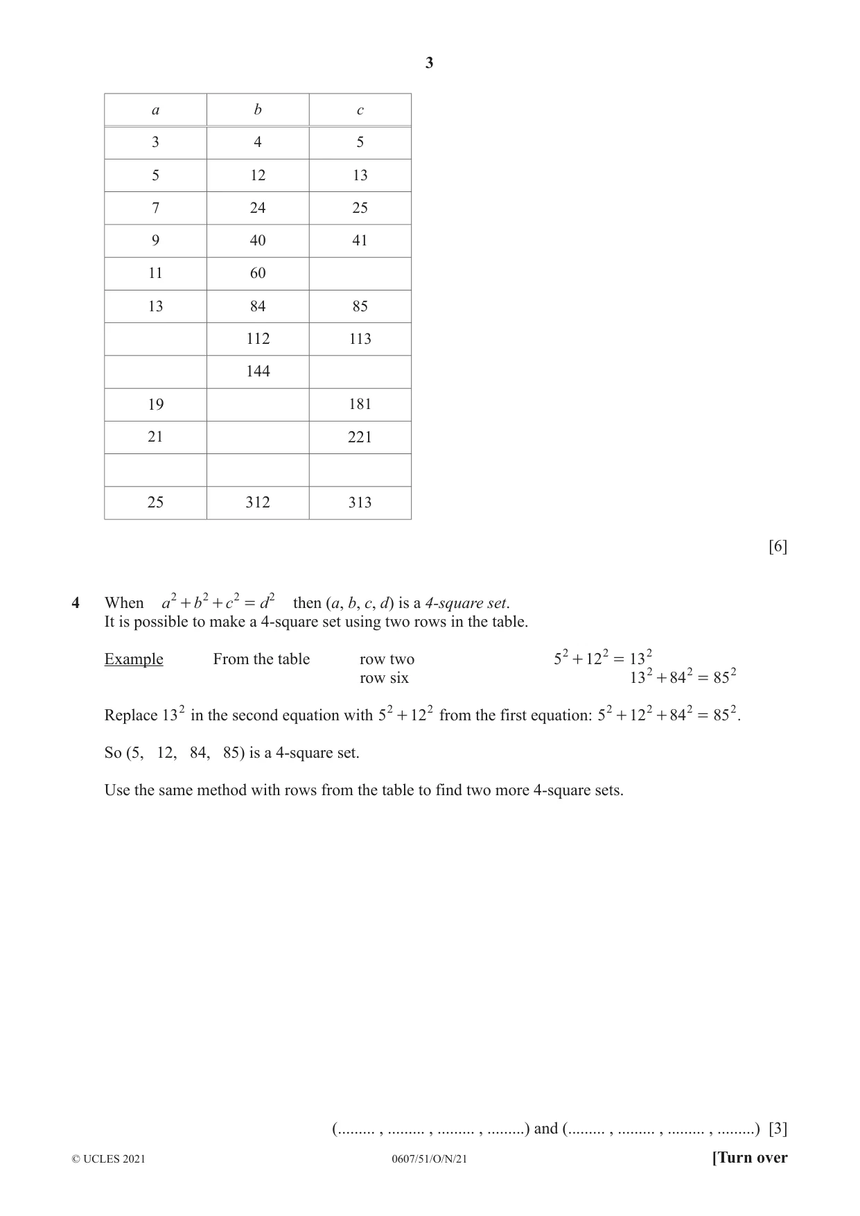 Cambridge IGCSE Mathematics - International 0607 2021 Oct/Nov Paper 5 · Variant 1 question paper, page 3 of 8