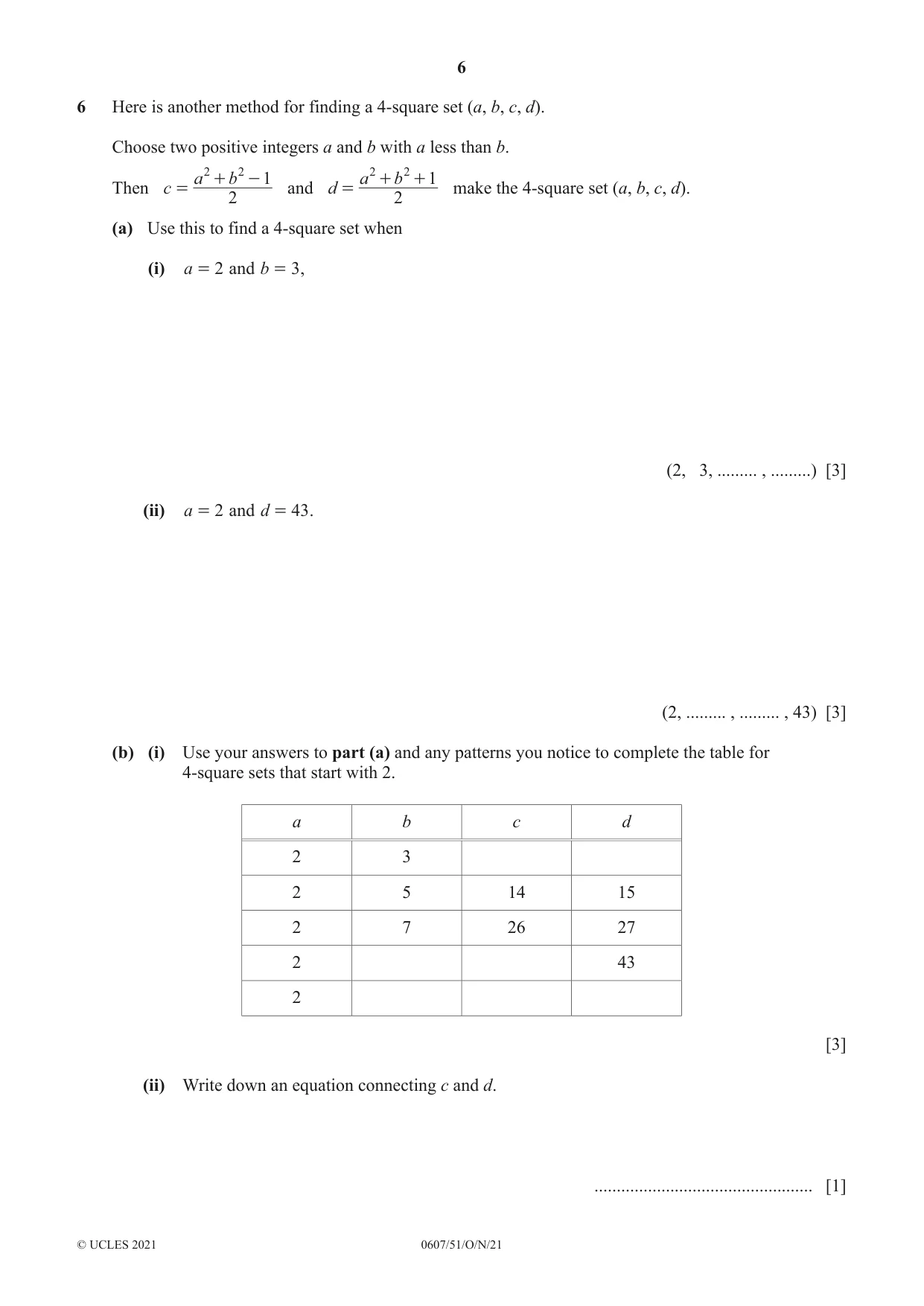 Cambridge IGCSE Mathematics - International 0607 2021 Oct/Nov Paper 5 · Variant 1 question paper, page 6 of 8