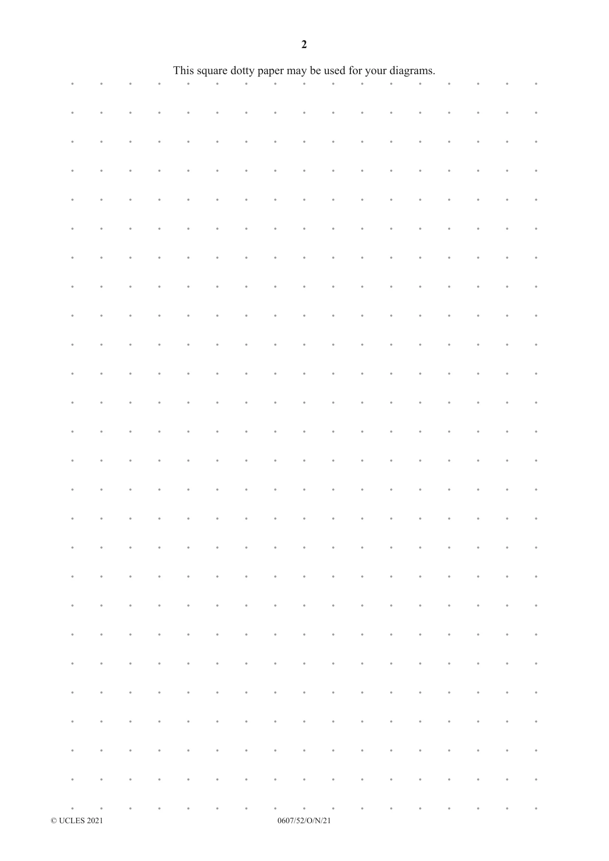 Cambridge IGCSE Mathematics - International 0607 2021 Oct/Nov Paper 5 · Variant 2 question paper, page 2 of 8