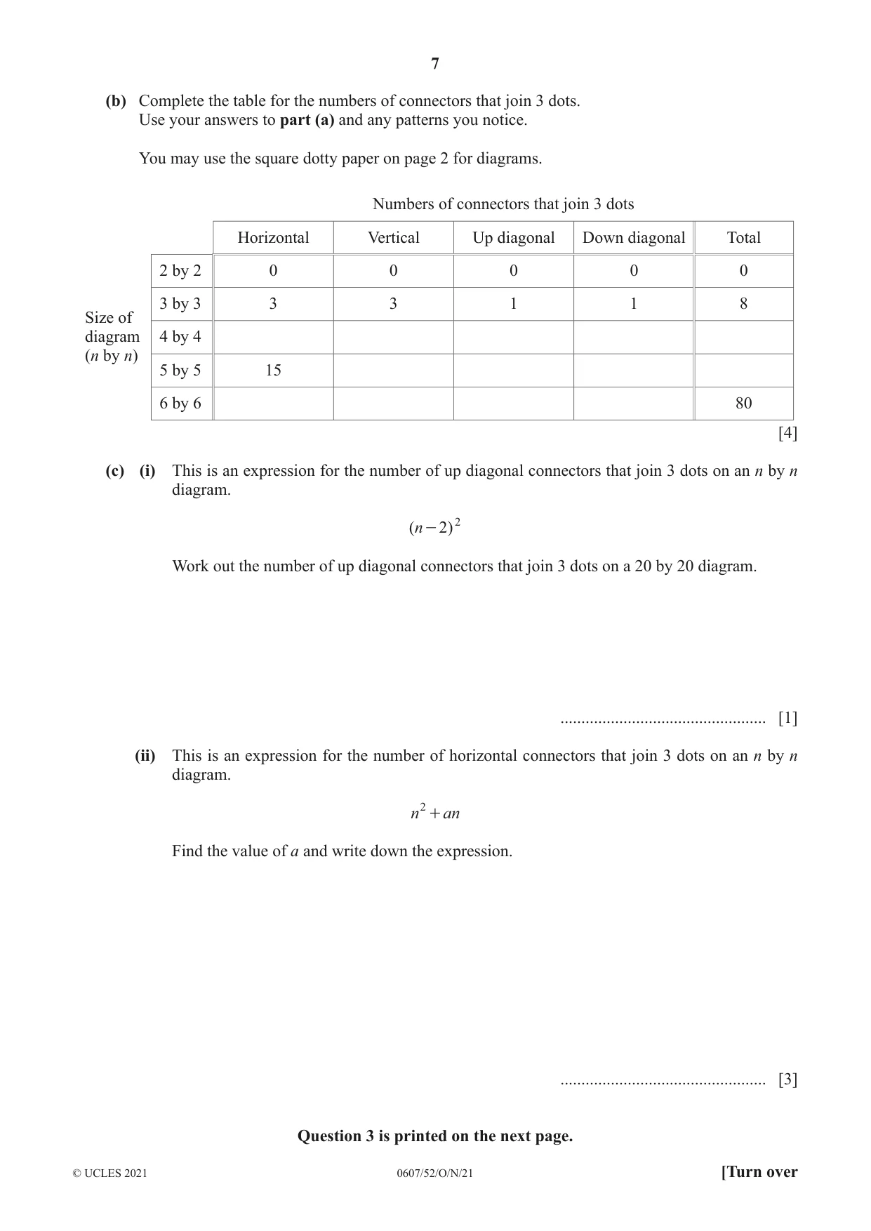 Cambridge IGCSE Mathematics - International 0607 2021 Oct/Nov Paper 5 · Variant 2 question paper, page 7 of 8