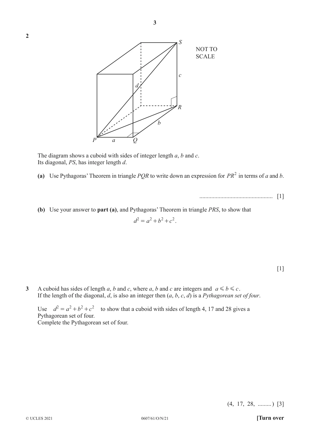 Cambridge IGCSE Mathematics - International 0607 2021 Oct/Nov Paper 6 · Variant 1 question paper, page 3 of 12